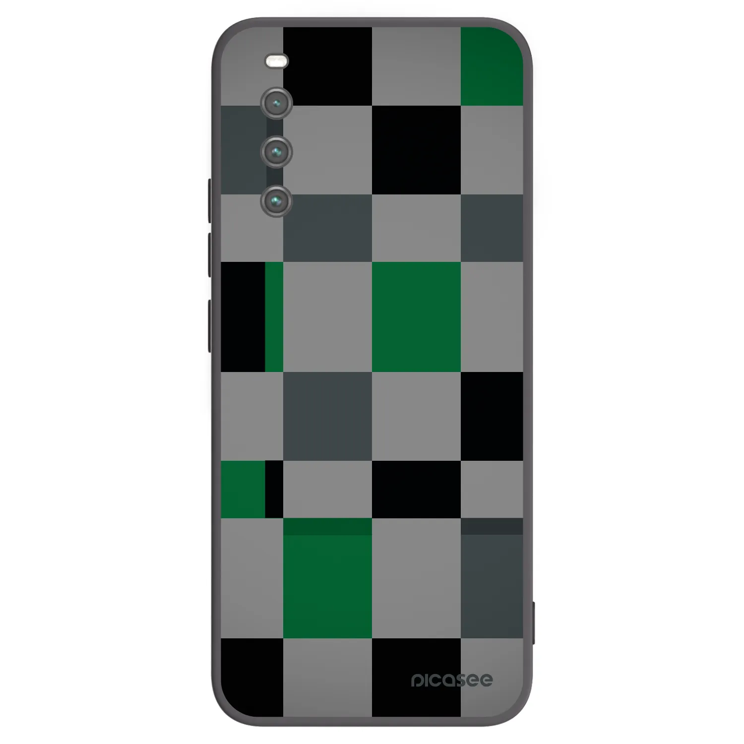 Picasee silikonowe czarne etui na Sony Xperia 10 IV 5G - Block Grid