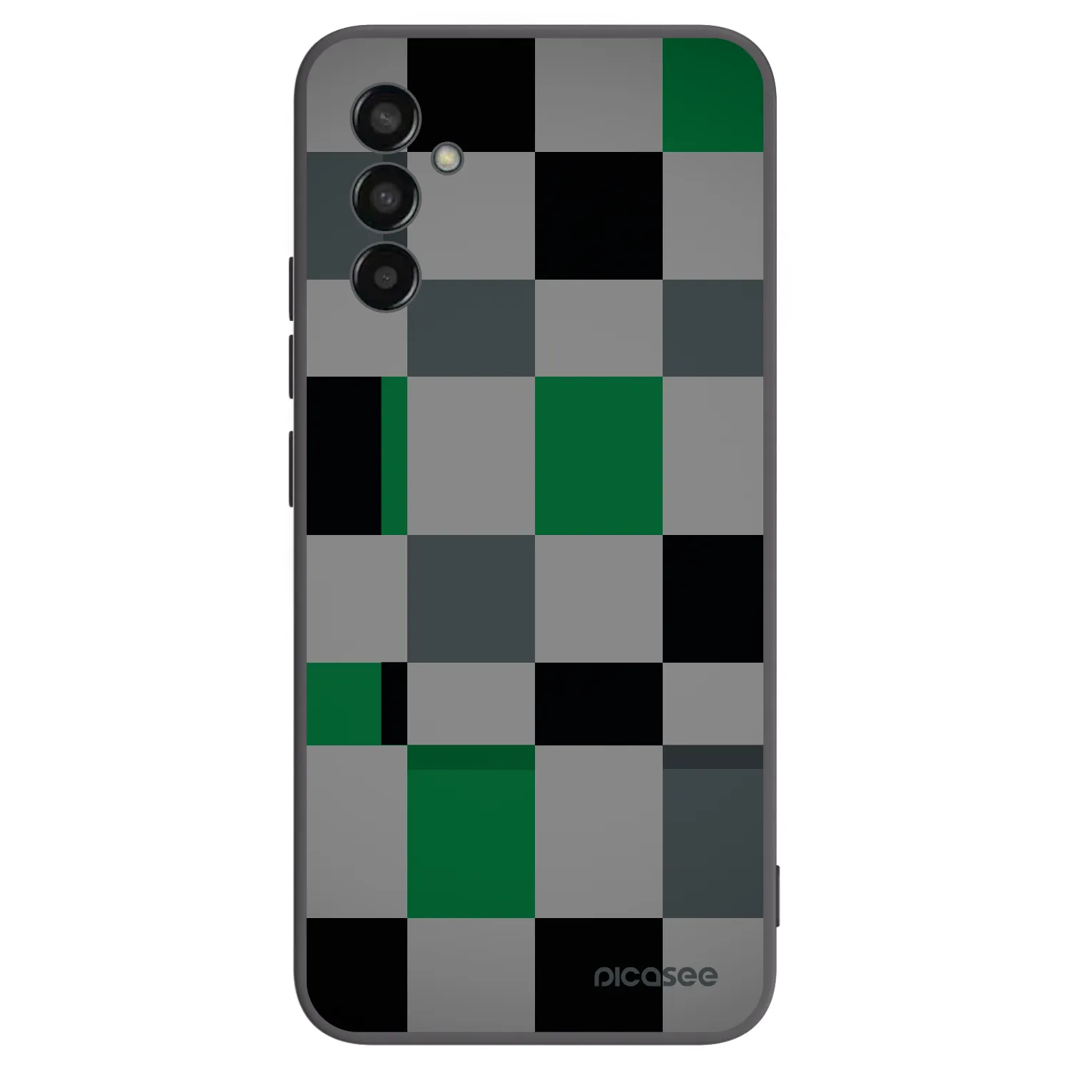 Picasee silikonowe czarne etui na Samsung Galaxy M13 M135F - Block Grid