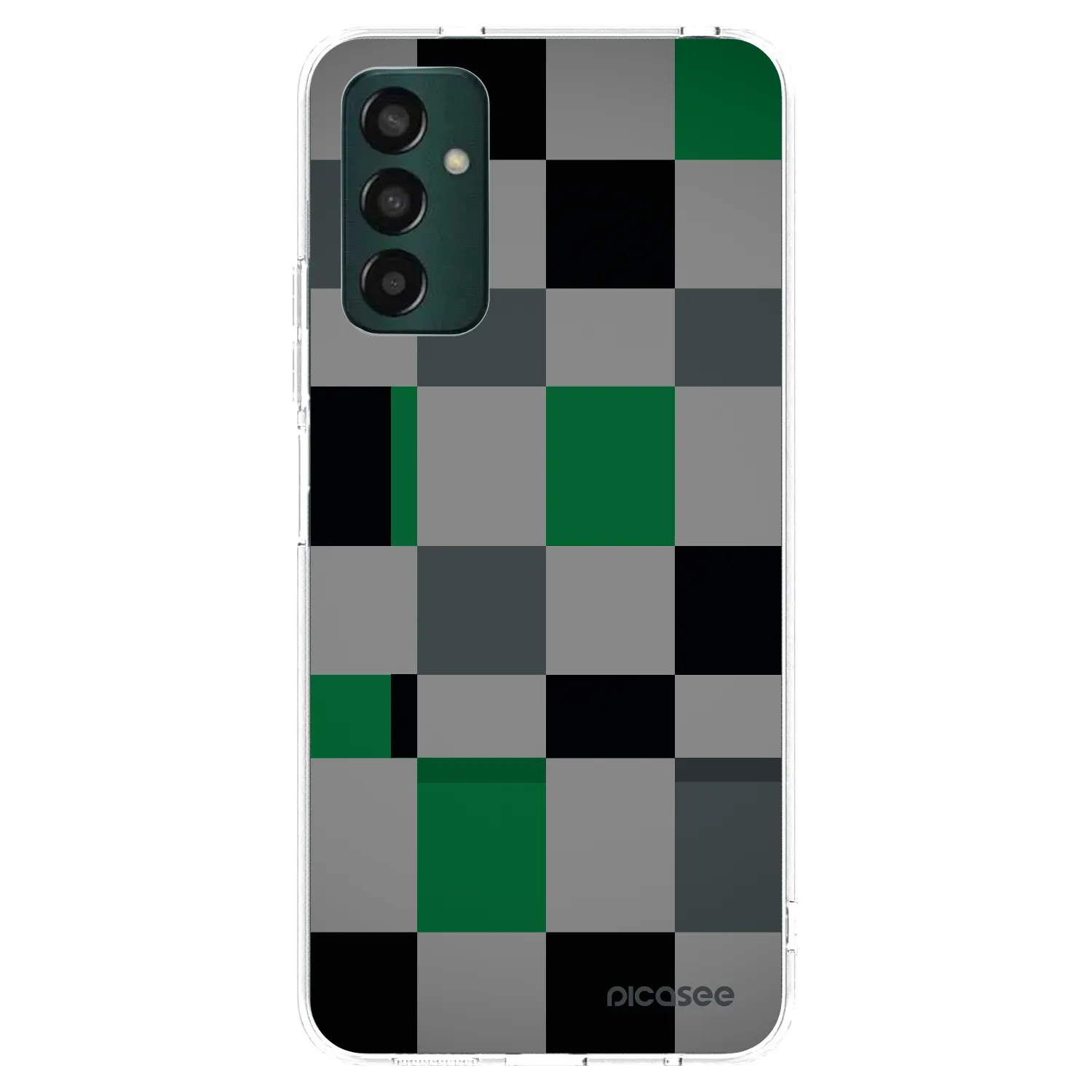 Picasee silikonowe przeźroczyste etui na Samsung Galaxy M13 M135F - Block Grid