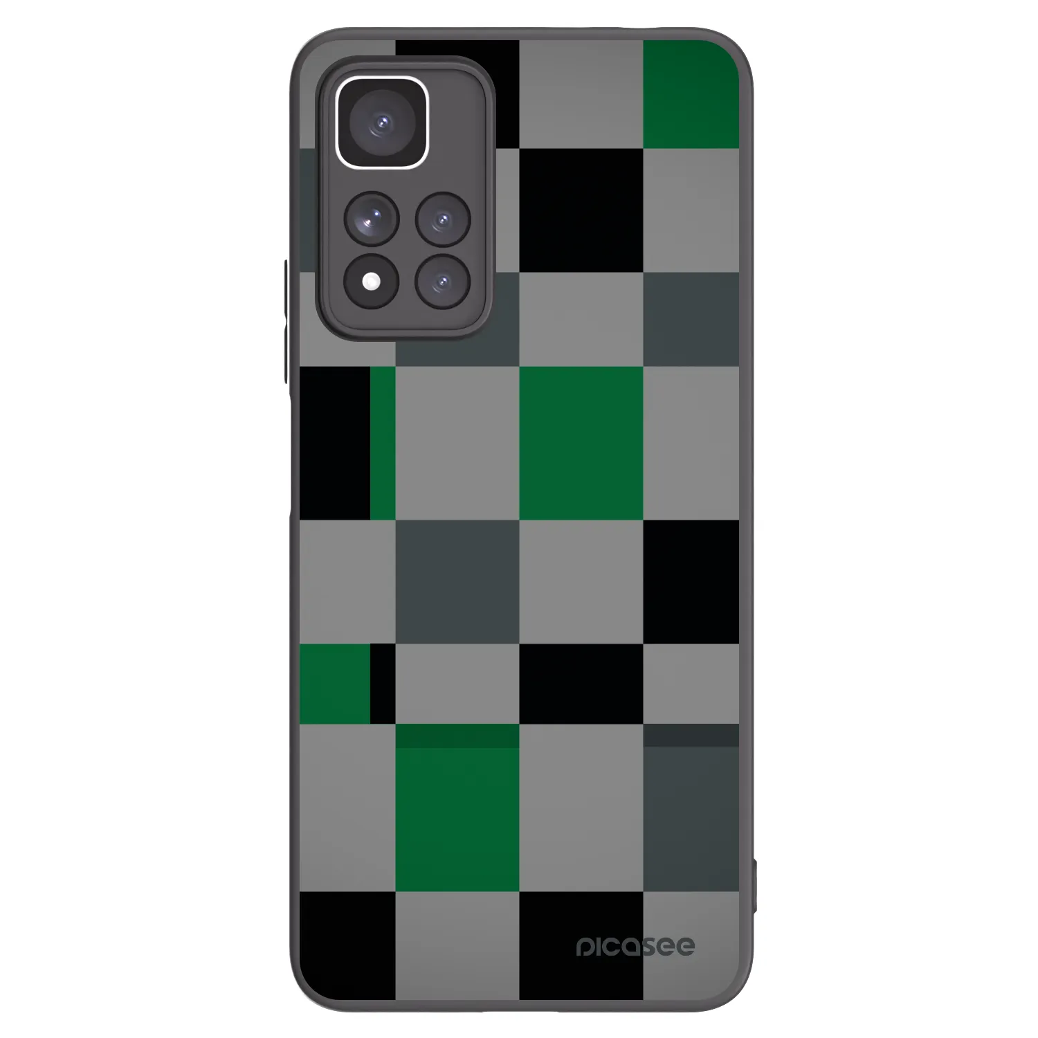 Picasee silikonowe czarne etui na Xiaomi Redmi Note 11 Pro+ 5G - Block Grid