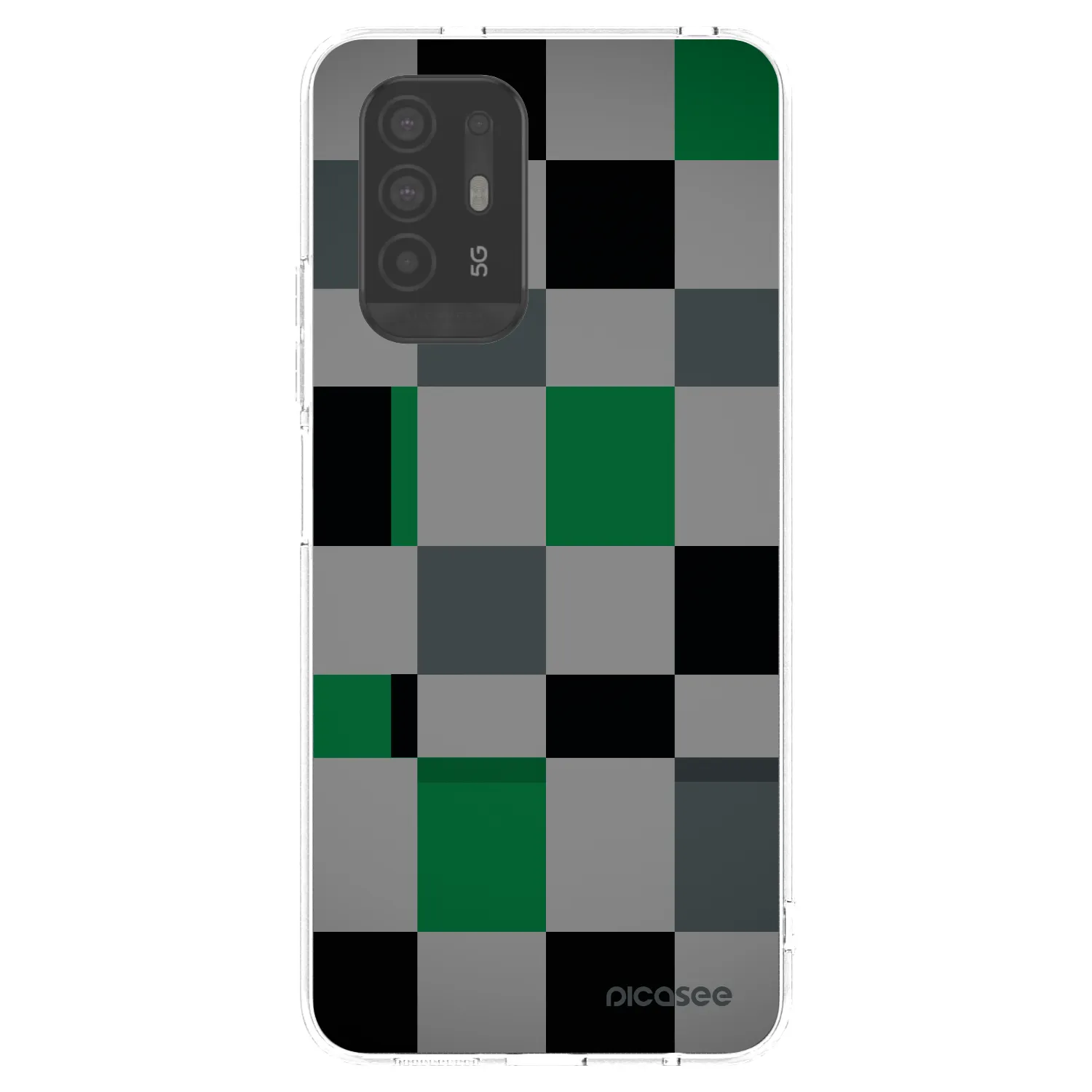 Picasee silikonowe przeźroczyste etui na OPPO A94 5G - Block Grid