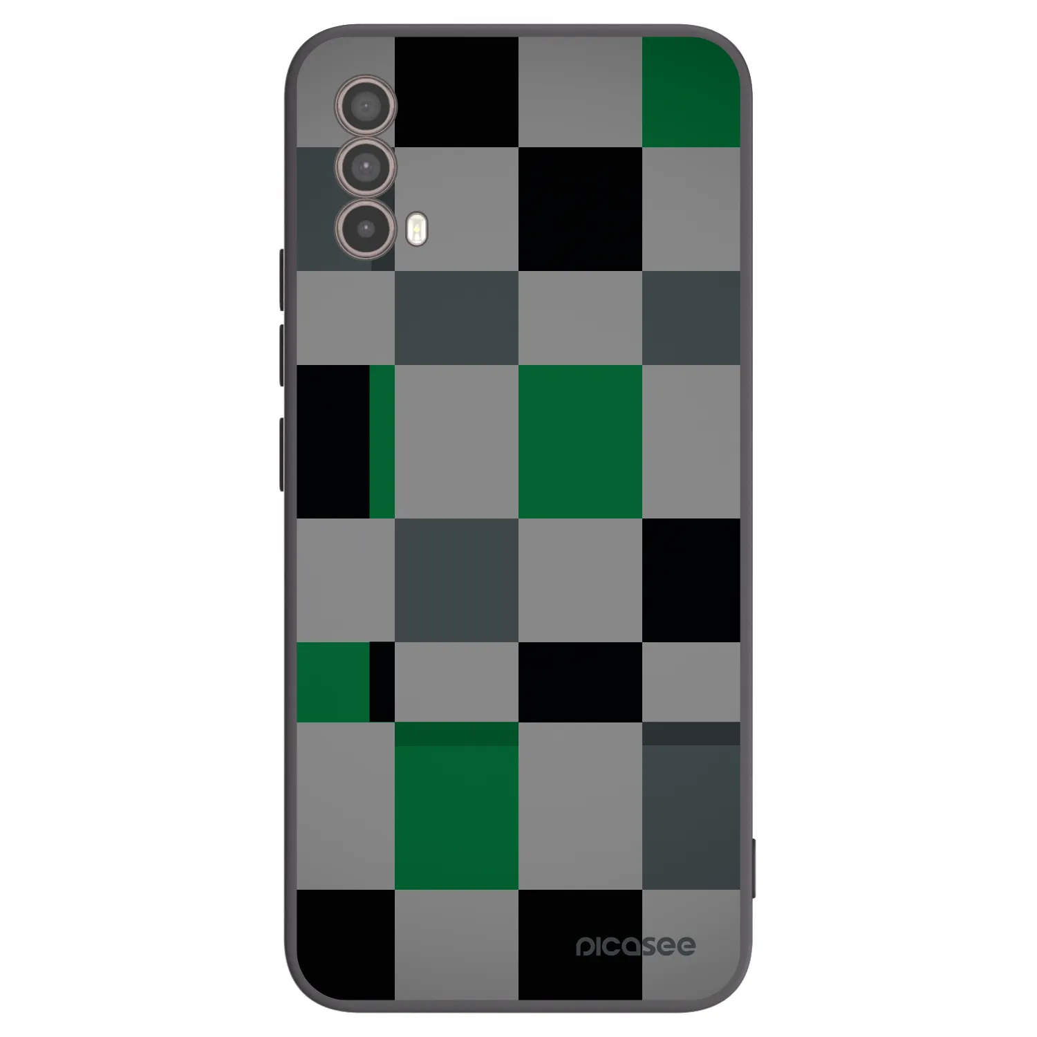 Picasee silikonowe czarne etui na Motorola Moto E40 - Block Grid