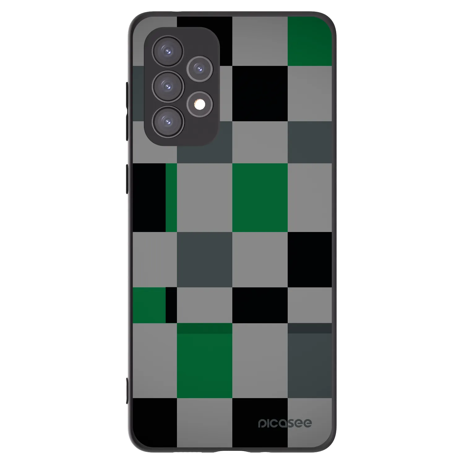 Picasee silikonowe czarne etui na Samsung Galaxy A73 5G - Block Grid