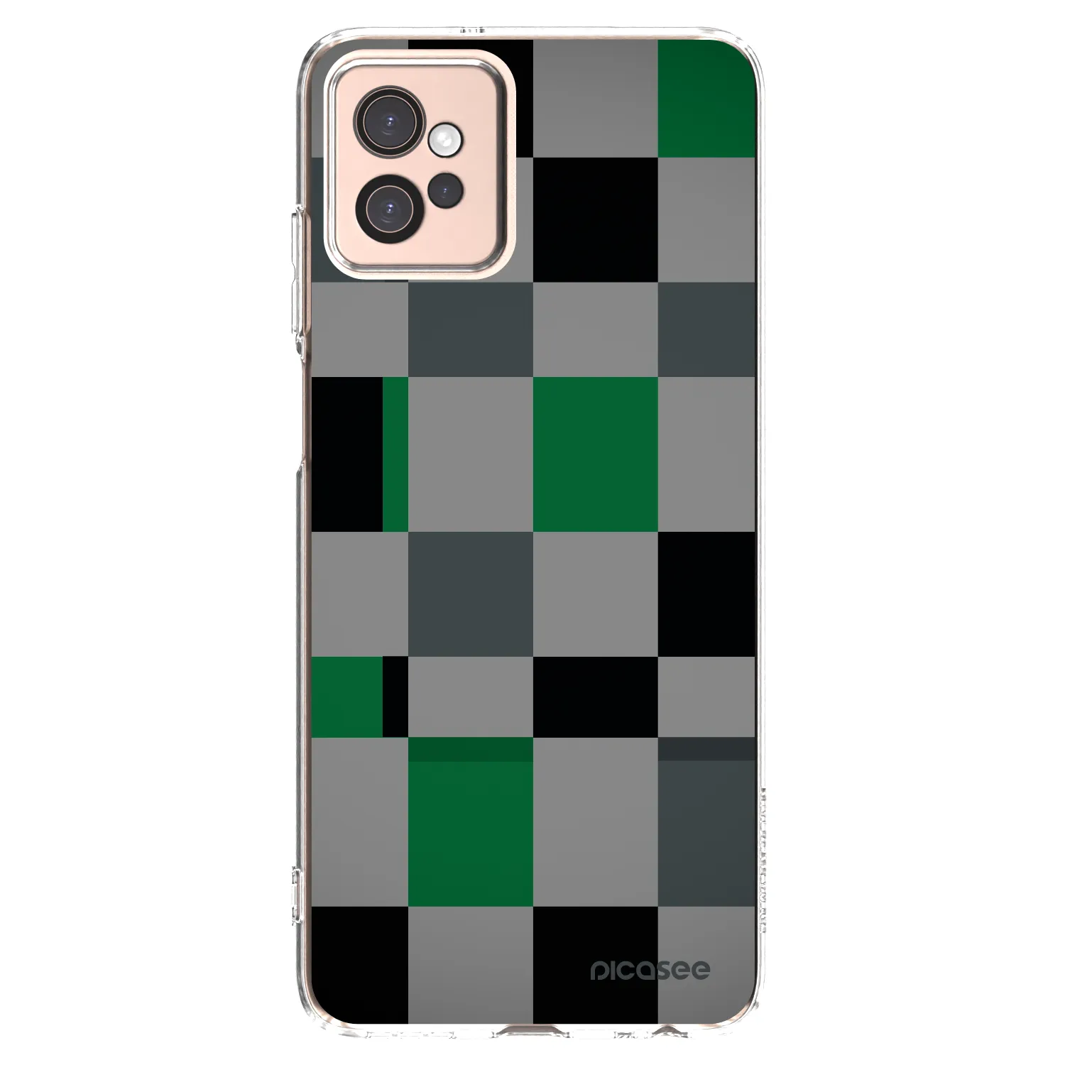 Picasee silikonowe przeźroczyste etui na Motorola Moto G32 - Block Grid