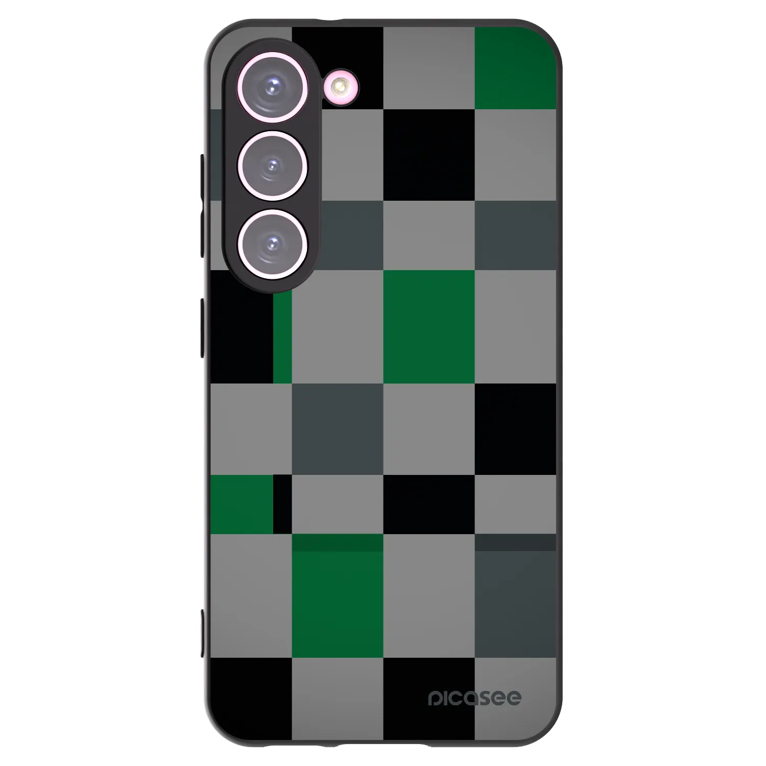 Picasee silikonowe czarne etui na Samsung Galaxy S23 5G - Block Grid