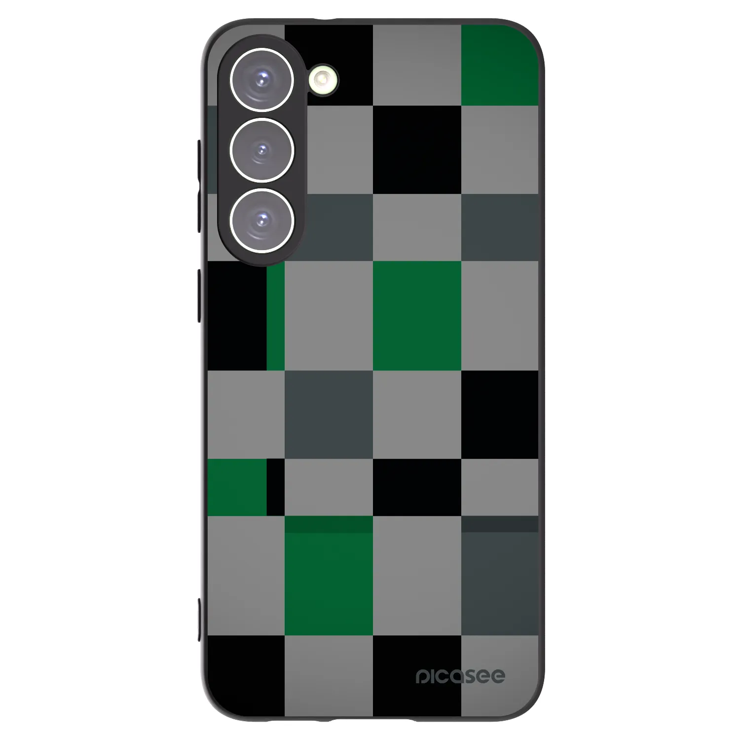 Picasee silikonowe czarne etui na Samsung Galaxy S23+ 5G - Block Grid