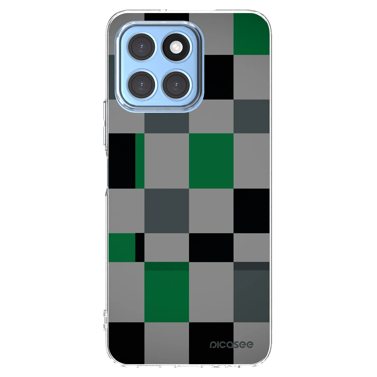 Picasee silikonowe przeźroczyste etui na Honor X6 - Block Grid