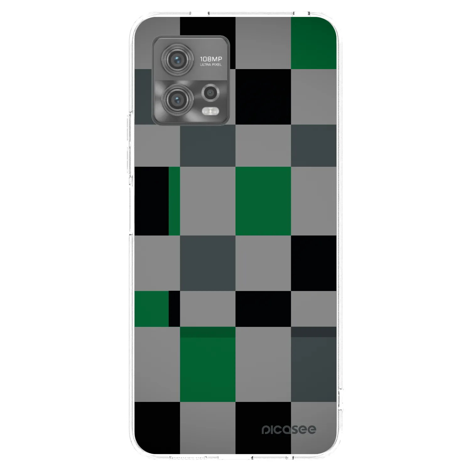 Picasee silikonowe przeźroczyste etui na Motorola Moto G72 - Block Grid
