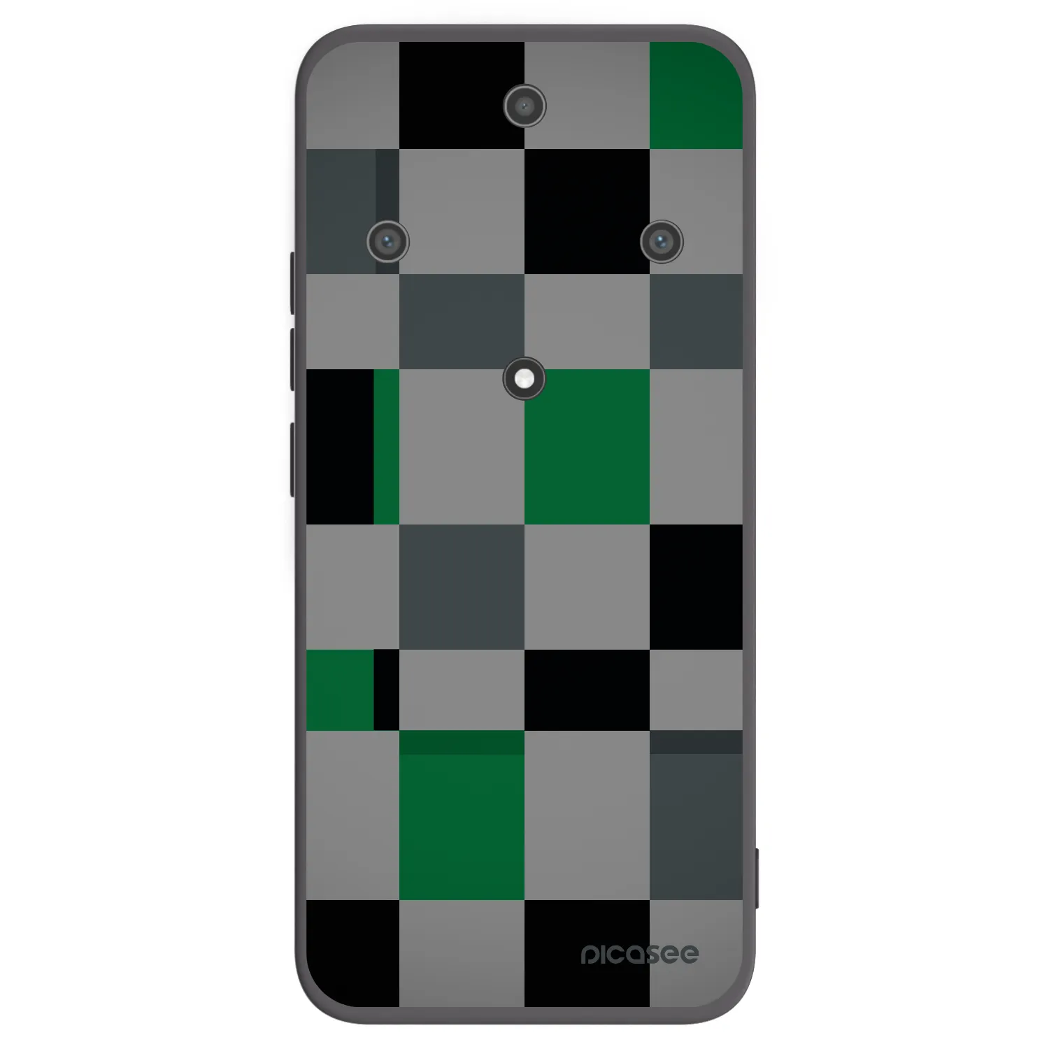 Picasee silikonowe czarne etui na Honor Magic5 Lite 5G - Block Grid