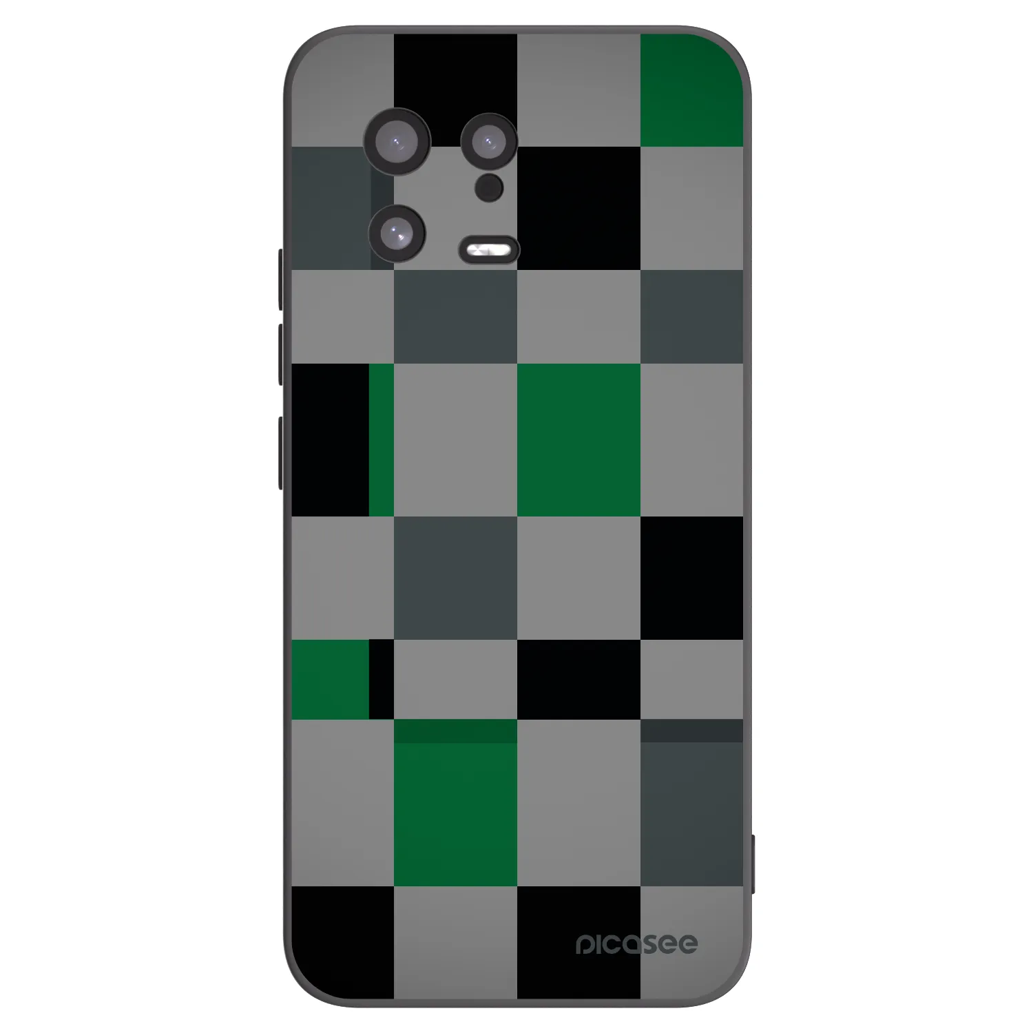 Picasee silikonowe czarne etui na Xiaomi 13 - Block Grid