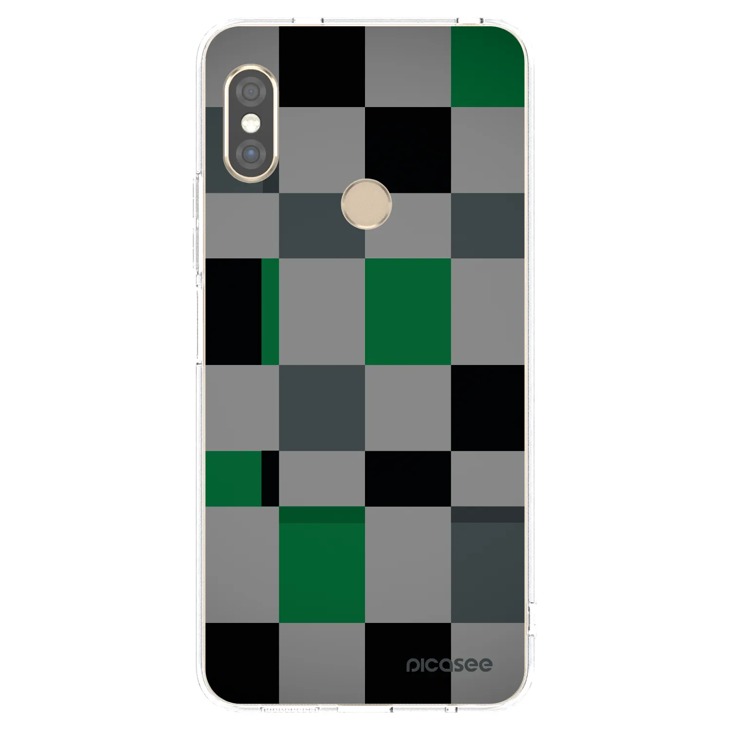 Picasee silikonowe przeźroczyste etui na Xiaomi Redmi Note 5 Global - Block Grid