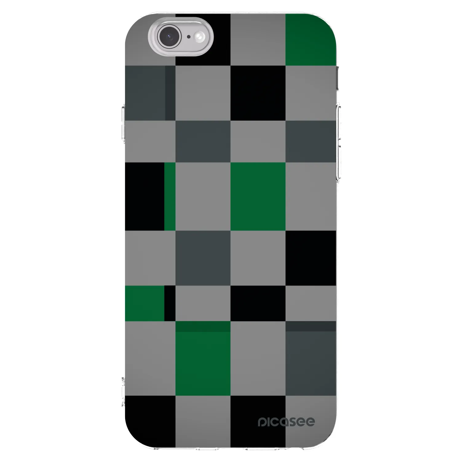 Picasee silikonowe przeźroczyste etui na Apple iPhone 6/6S - Block Grid