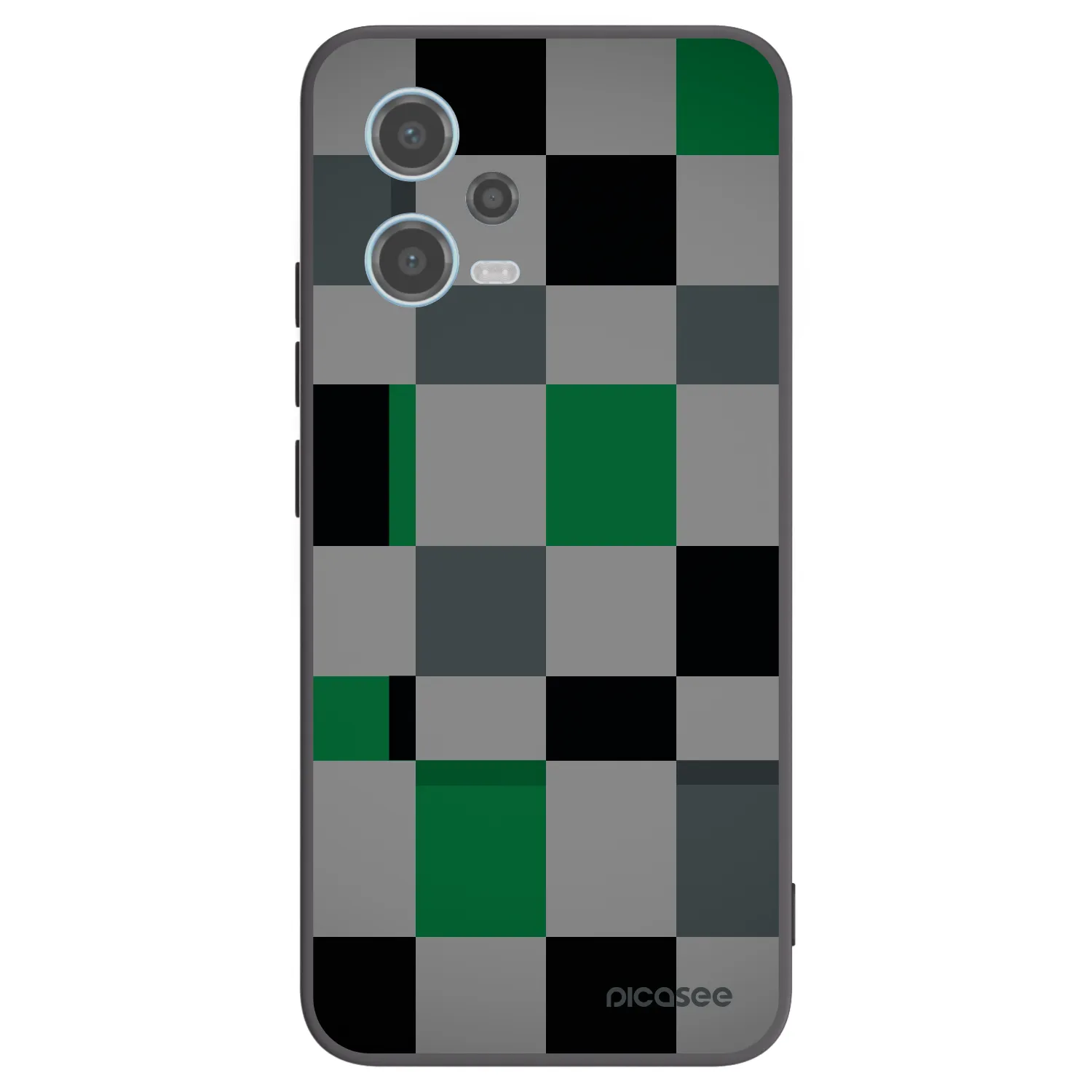 Picasee silikonowe czarne etui na Xiaomi Redmi Note 12 5G - Block Grid