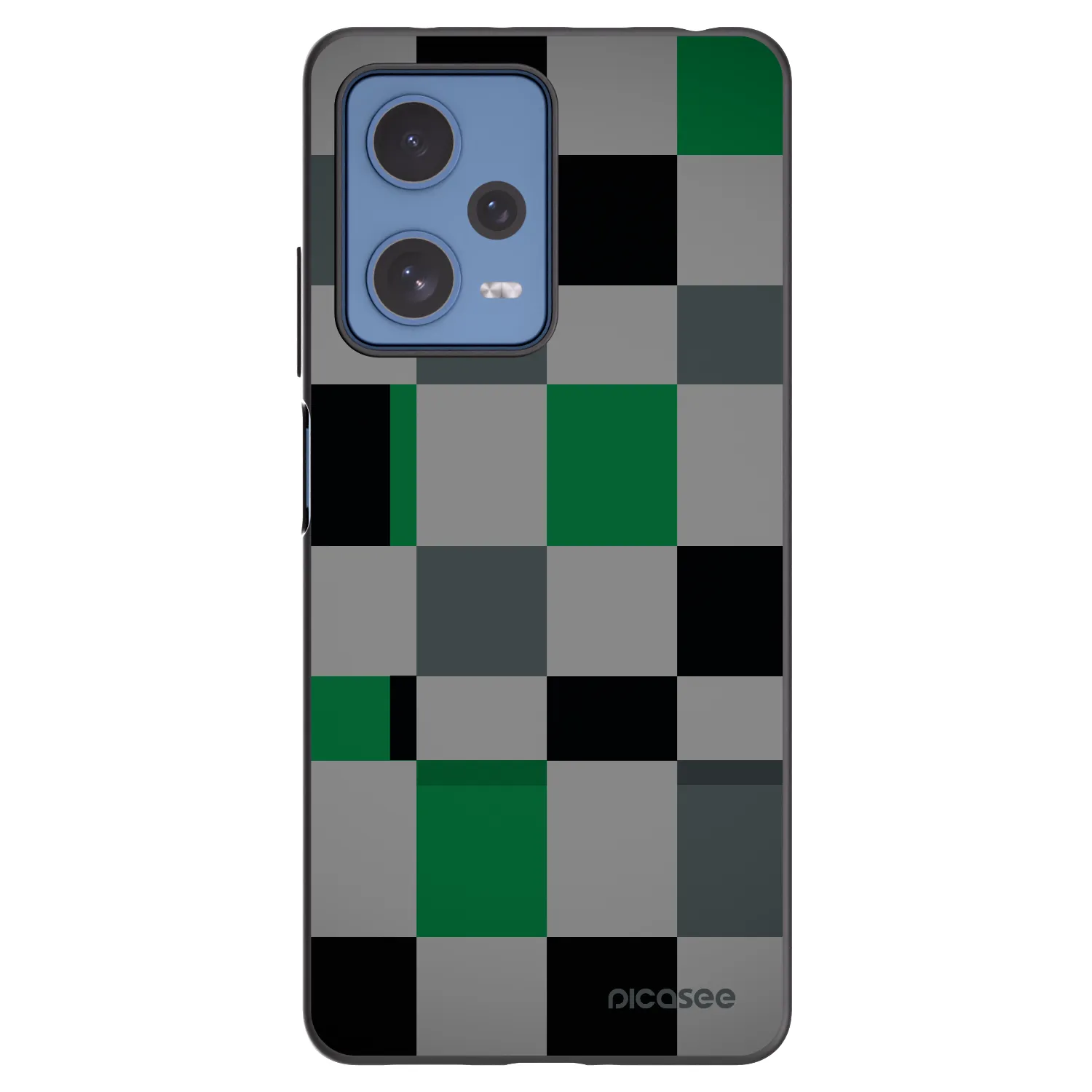 Picasee silikonowe czarne etui na Xiaomi Redmi Note 12 Pro 5G - Block Grid