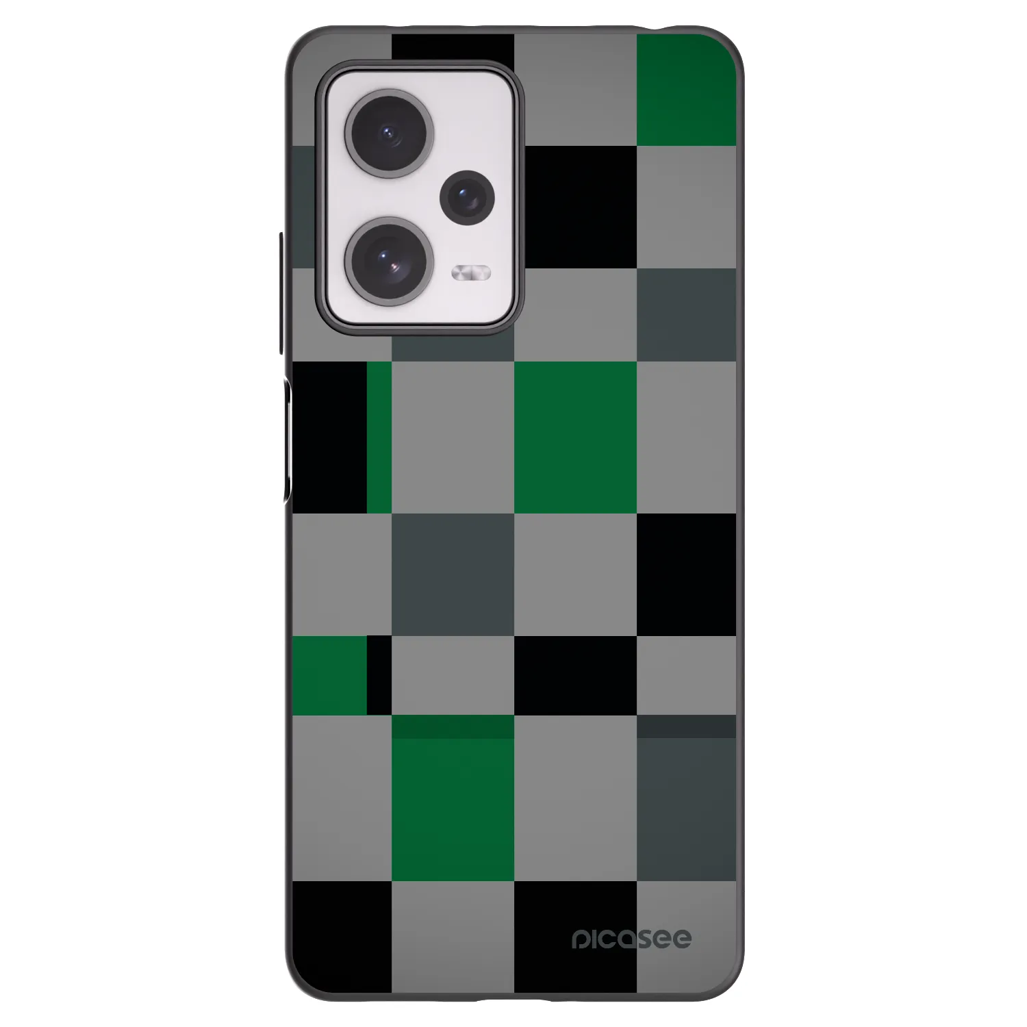 Picasee silikonowe czarne etui na Xiaomi Redmi Note 12 Pro+ 5G - Block Grid