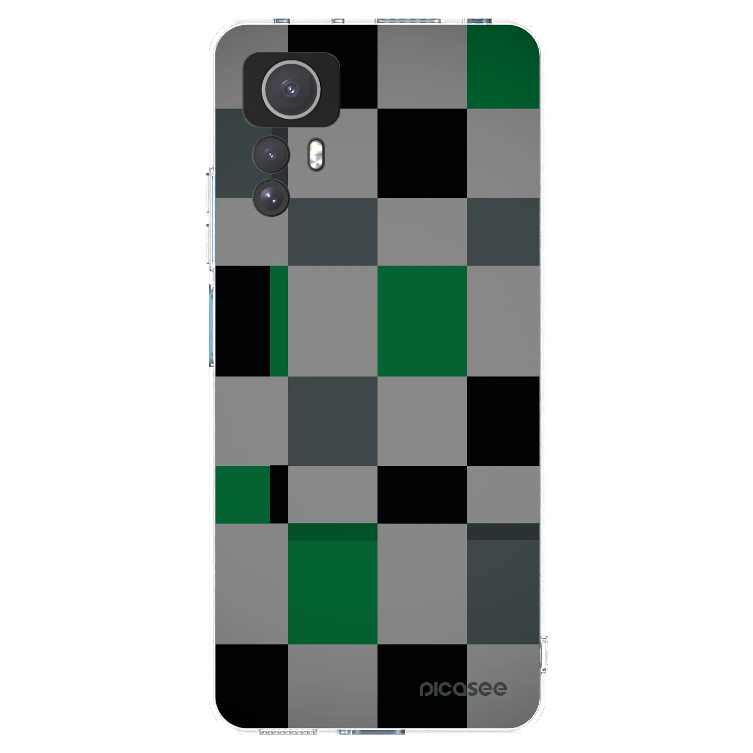 Picasee silikonowe przeźroczyste etui na Xiaomi Redmi Note 12S - Block Grid
