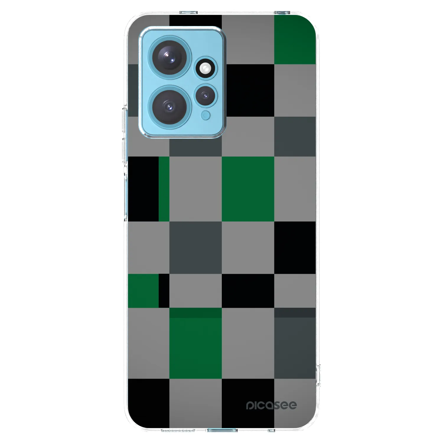 Picasee silikonowe przeźroczyste etui na Xiaomi Redmi Note 12 4G - Block Grid