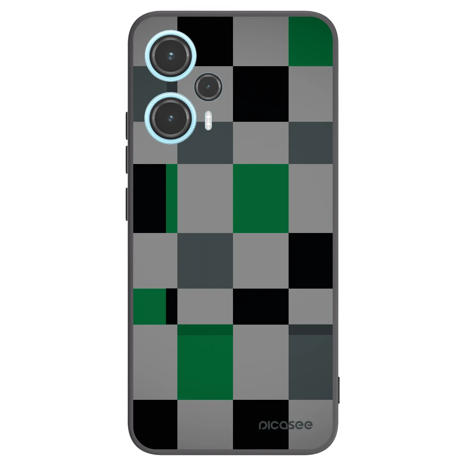 Picasee silikonowe czarne etui na Xiaomi Poco F5 - Block Grid