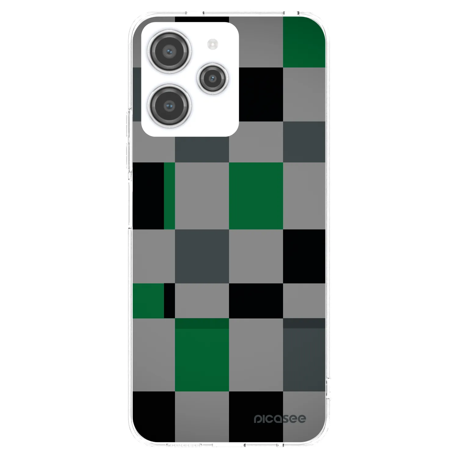 Picasee silikonowe przeźroczyste etui na Xiaomi Redmi 12 4G - Block Grid