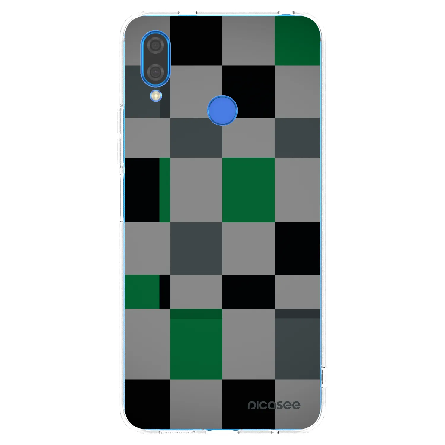 Picasee silikonowe przeźroczyste etui na Huawei Nova 3i - Block Grid
