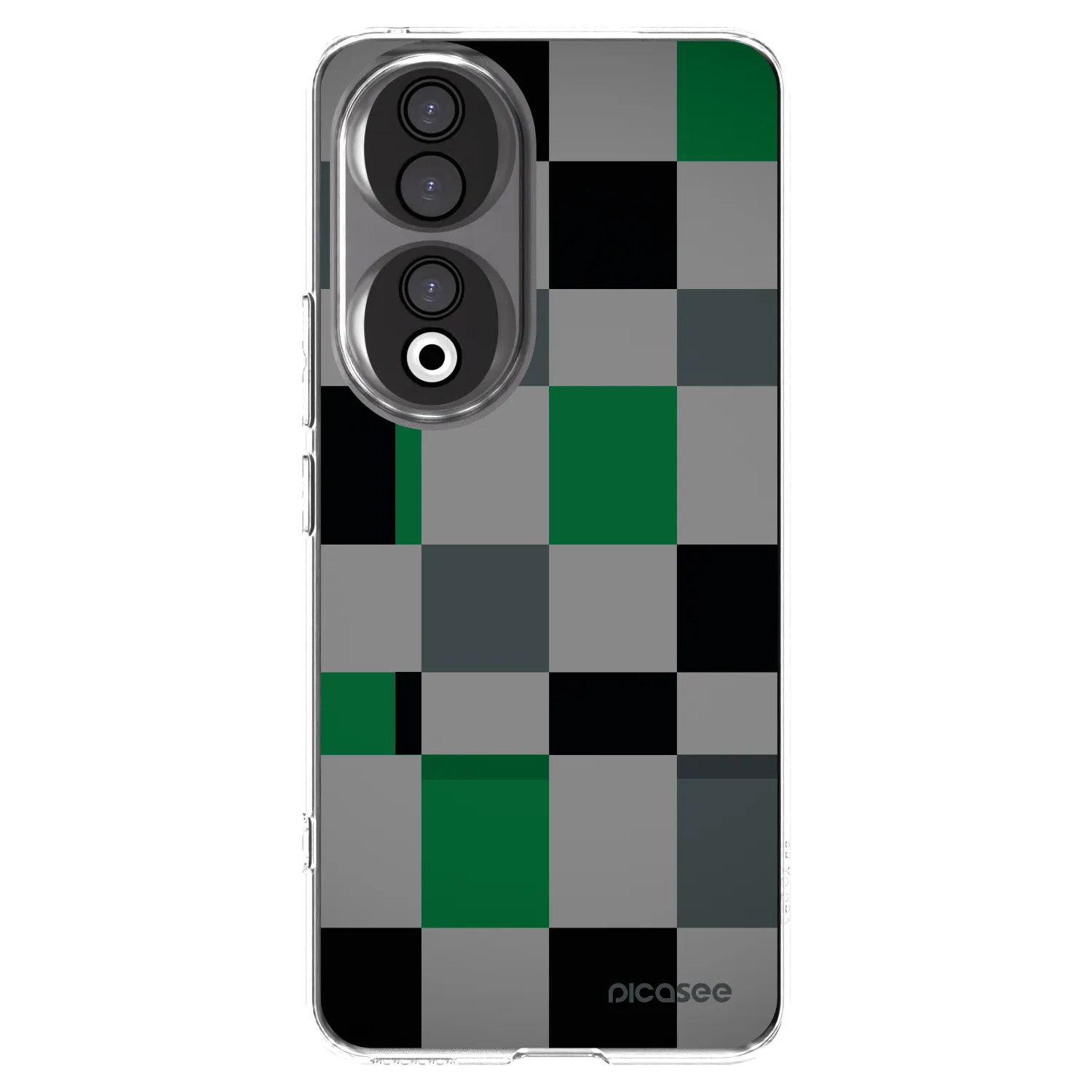 Picasee silikonowe przeźroczyste etui na Honor 90 5G - Block Grid