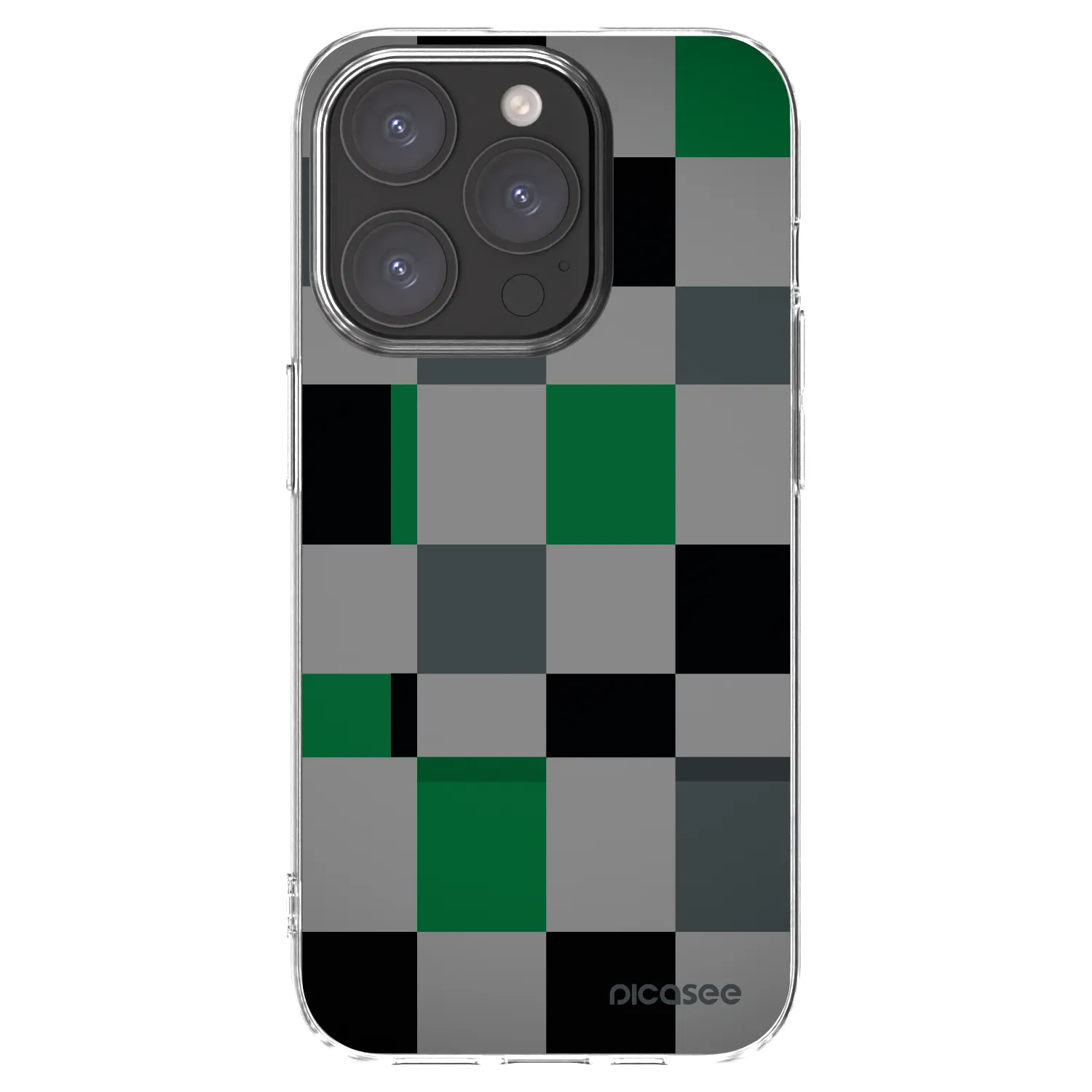 Picasee silikonowe przeźroczyste etui na Apple iPhone 15 Pro - Block Grid