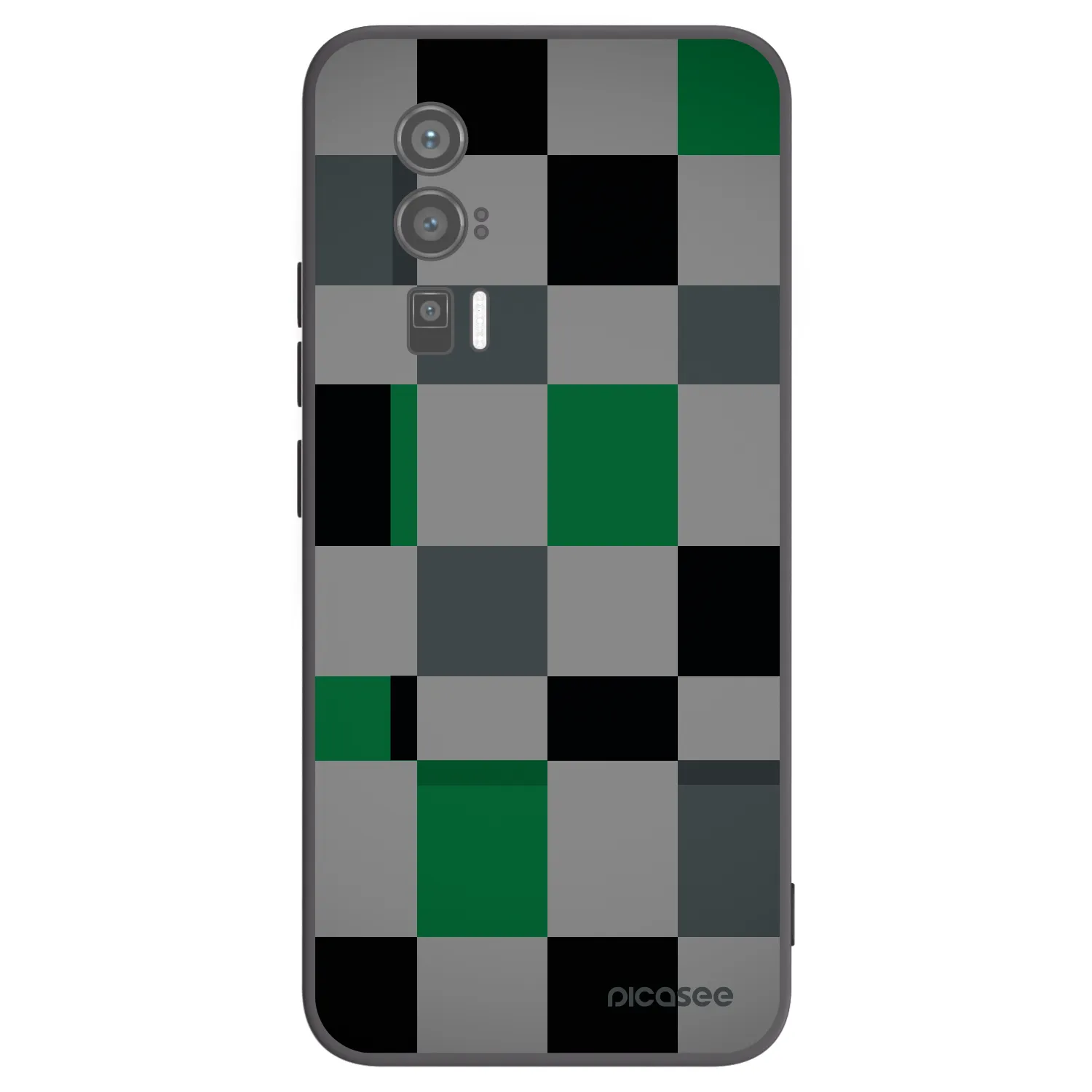 Picasee silikonowe czarne etui na Xiaomi Poco F5 Pro 5G - Block Grid