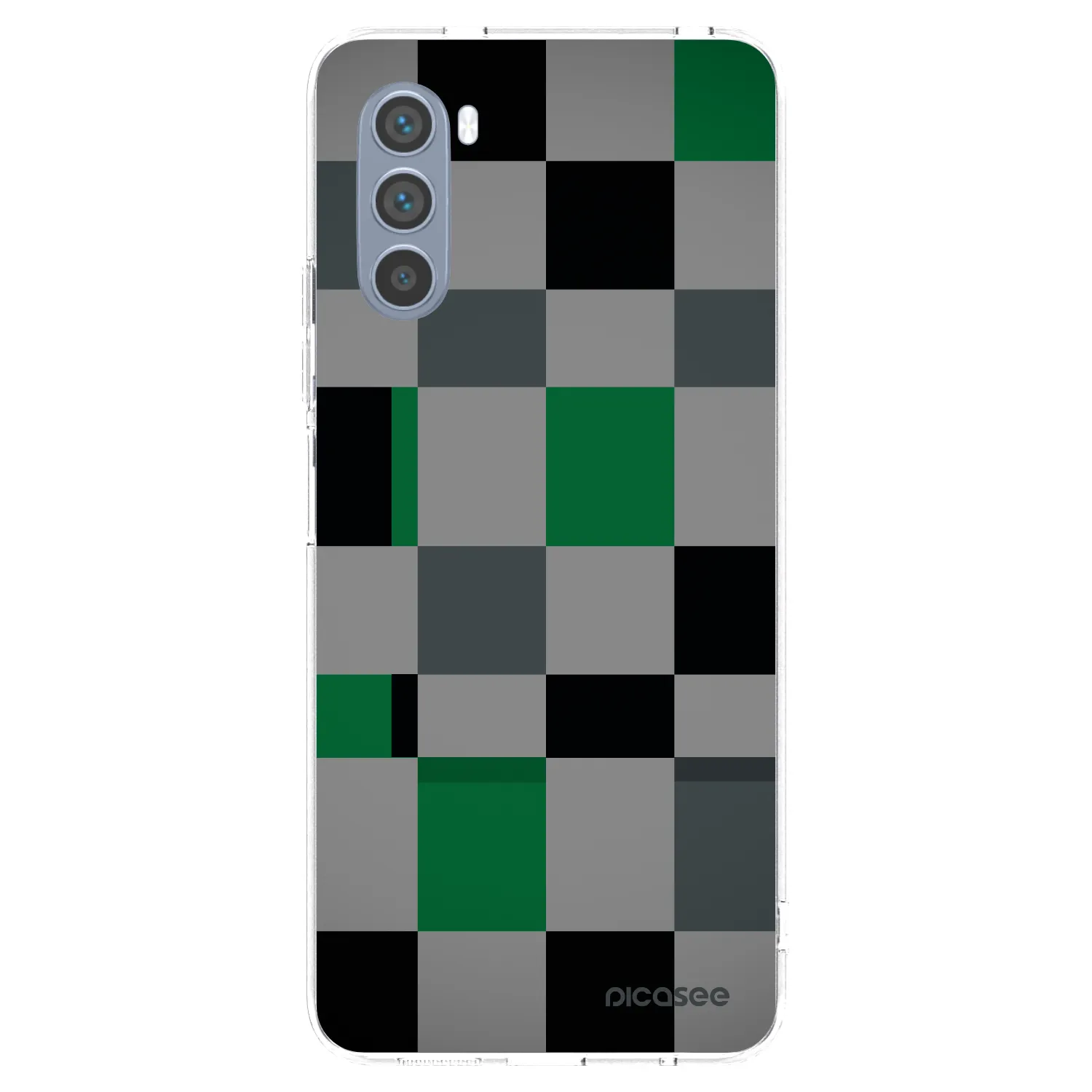 Picasee silikonowe przeźroczyste etui na Motorola Moto G62 - Block Grid