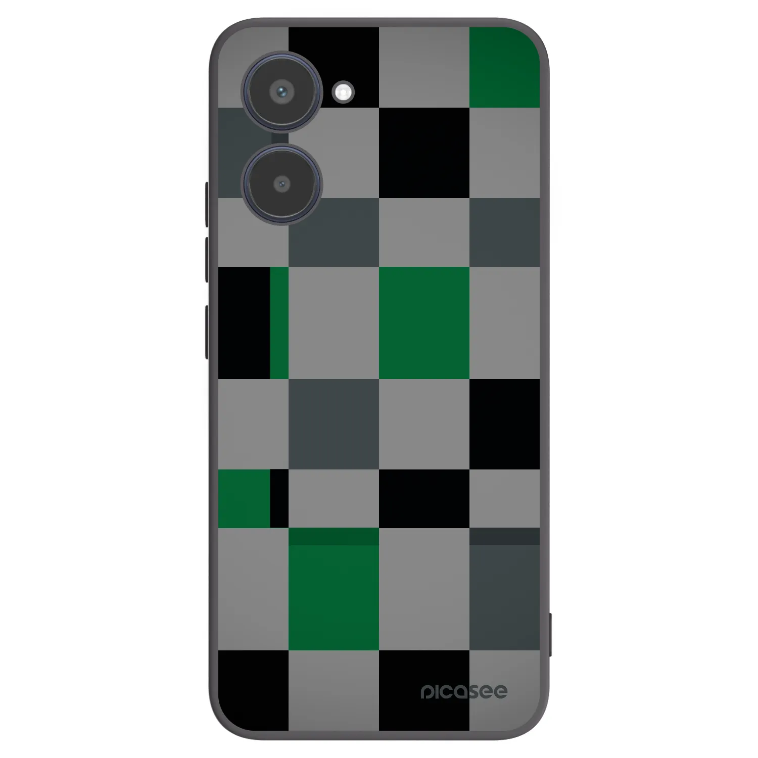 Picasee silikonowe czarne etui na Realme 10 4G - Block Grid