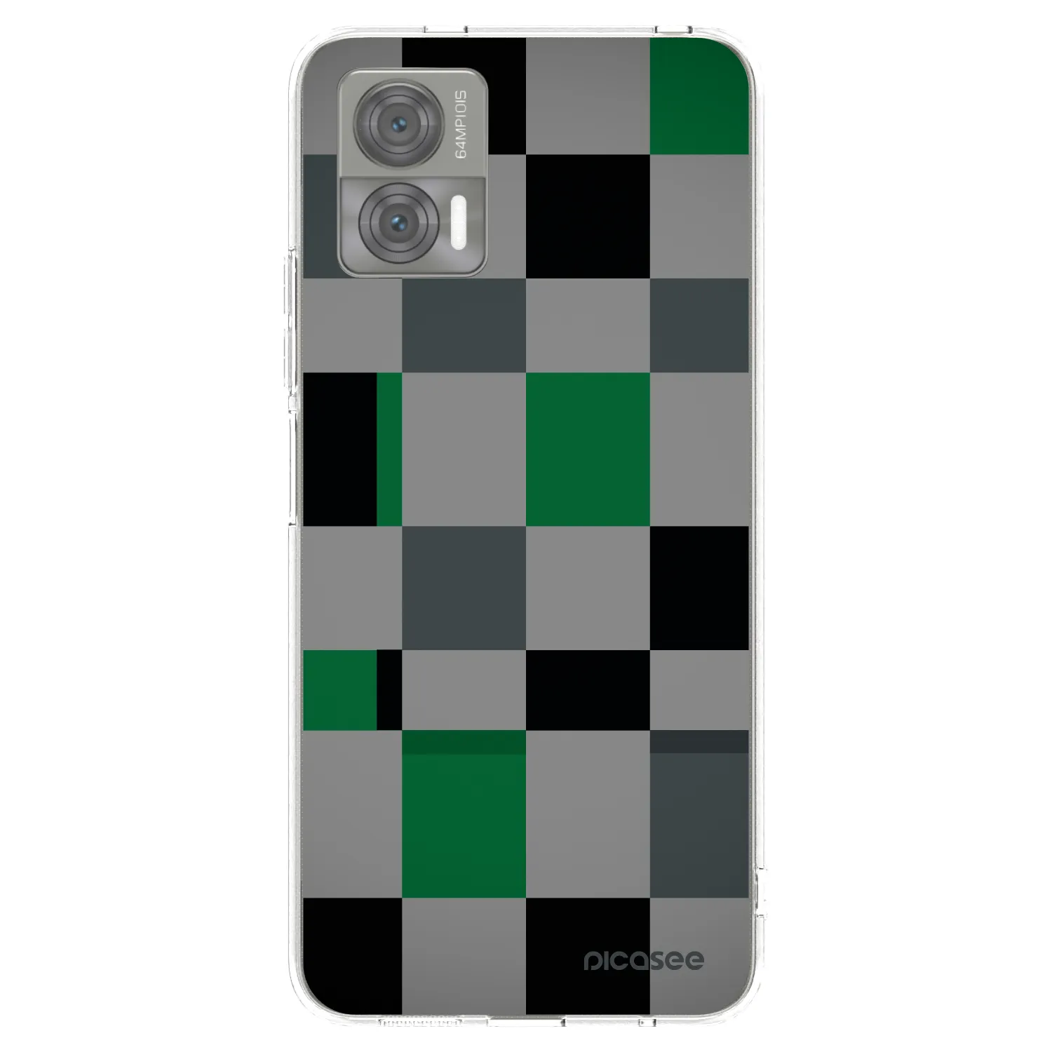 Picasee silikonowe przeźroczyste etui na Motorola Edge 30 Neo - Block Grid
