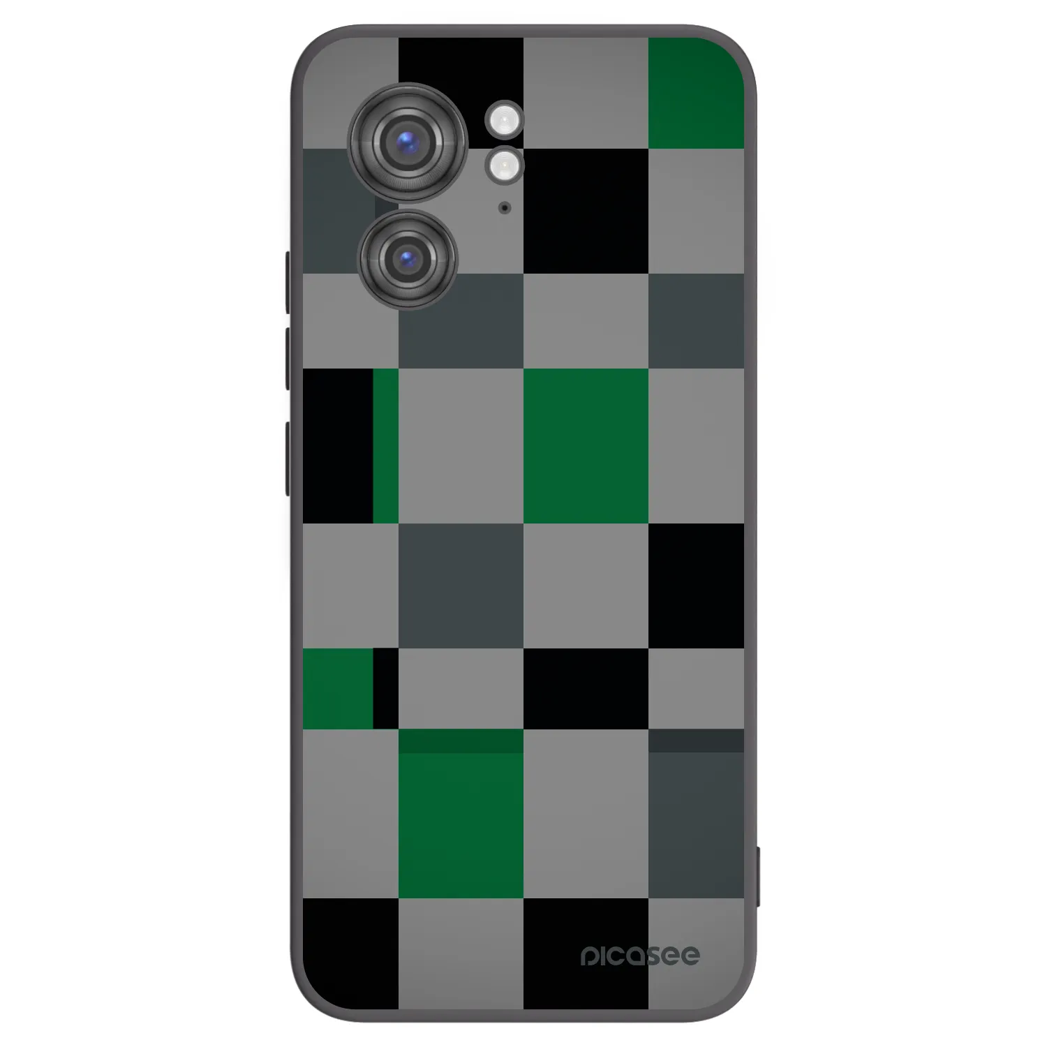 Picasee silikonowe czarne etui na Motorola Edge 40 - Block Grid