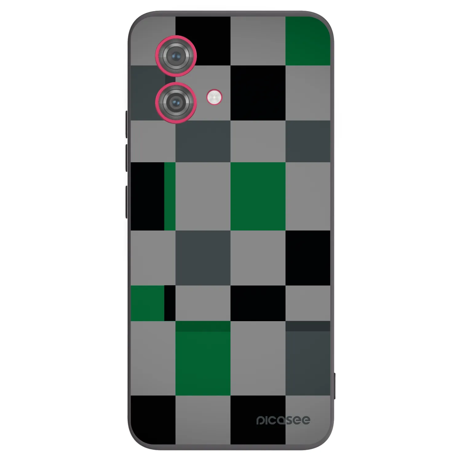 Picasee silikonowe czarne etui na Motorola Moto G84 5G - Block Grid
