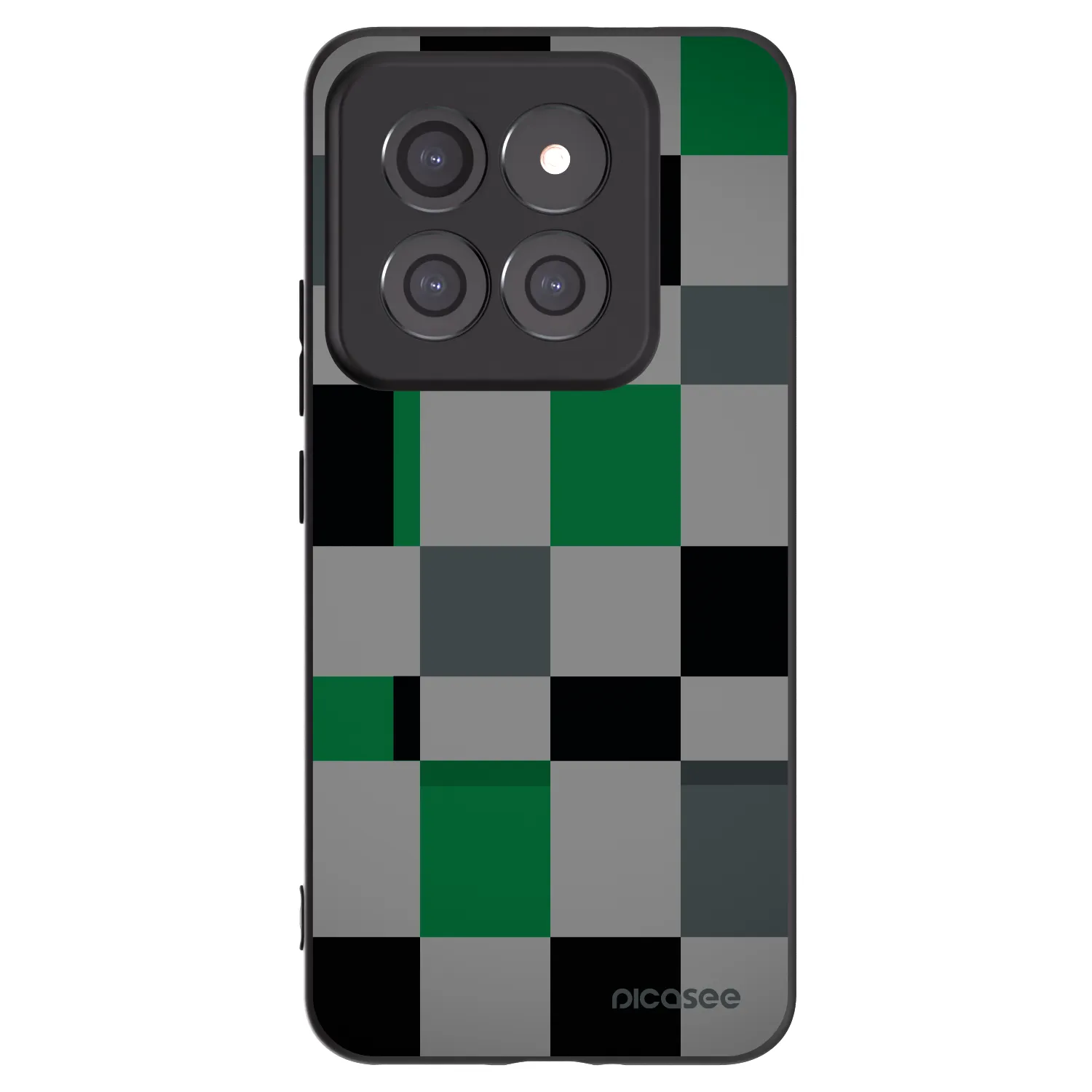 Picasee silikonowe czarne etui na Xiaomi 14 Pro - Block Grid