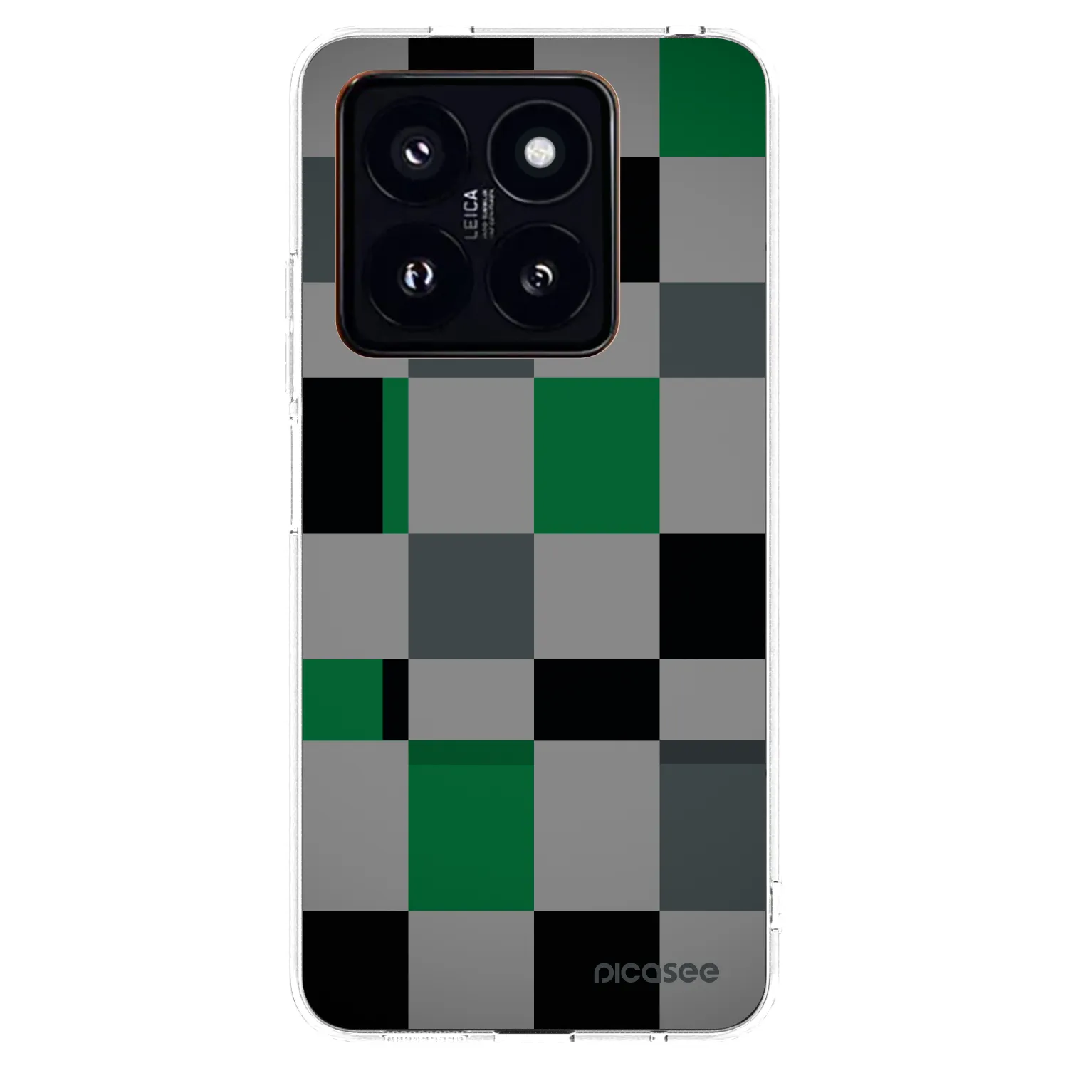 Picasee silikonowe przeźroczyste etui na Xiaomi 14 Pro - Block Grid