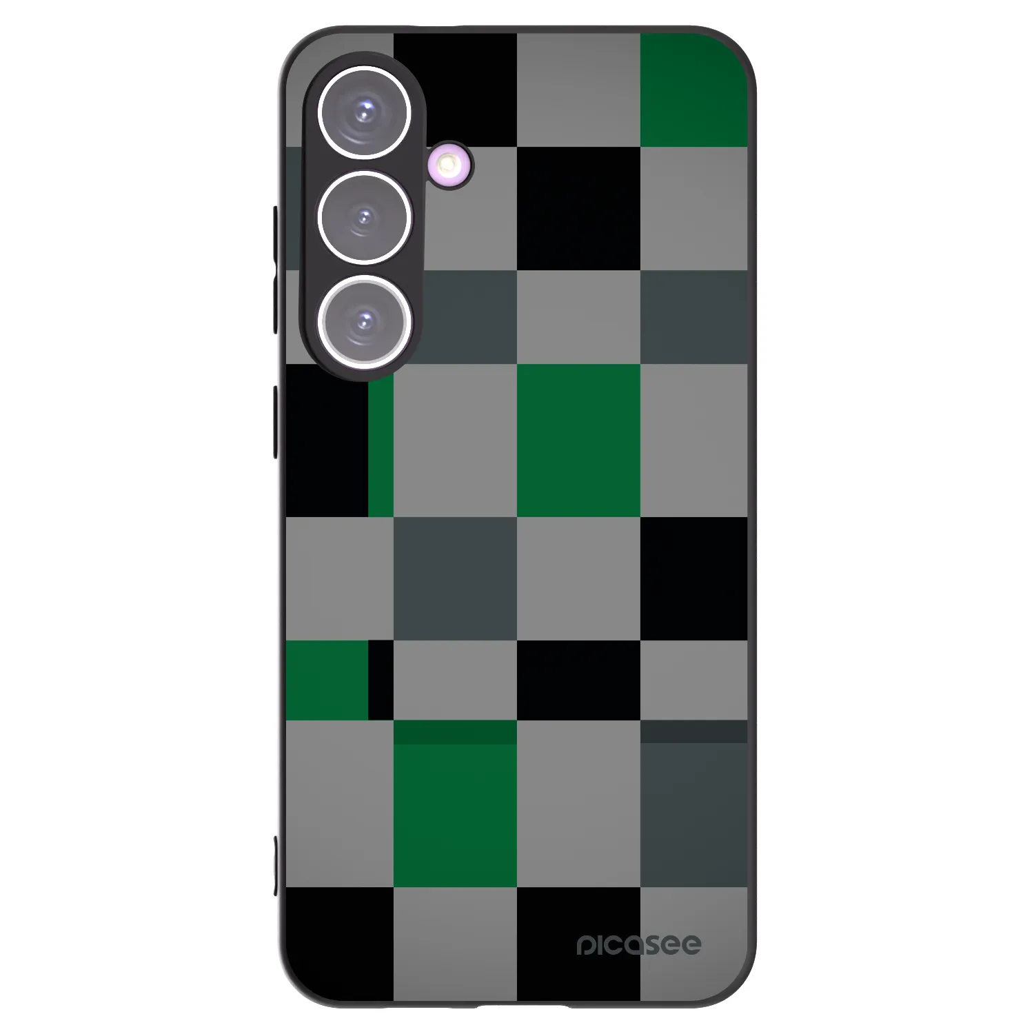 Picasee silikonowe czarne etui na Samsung Galaxy S24+ S926B 5G - Block Grid