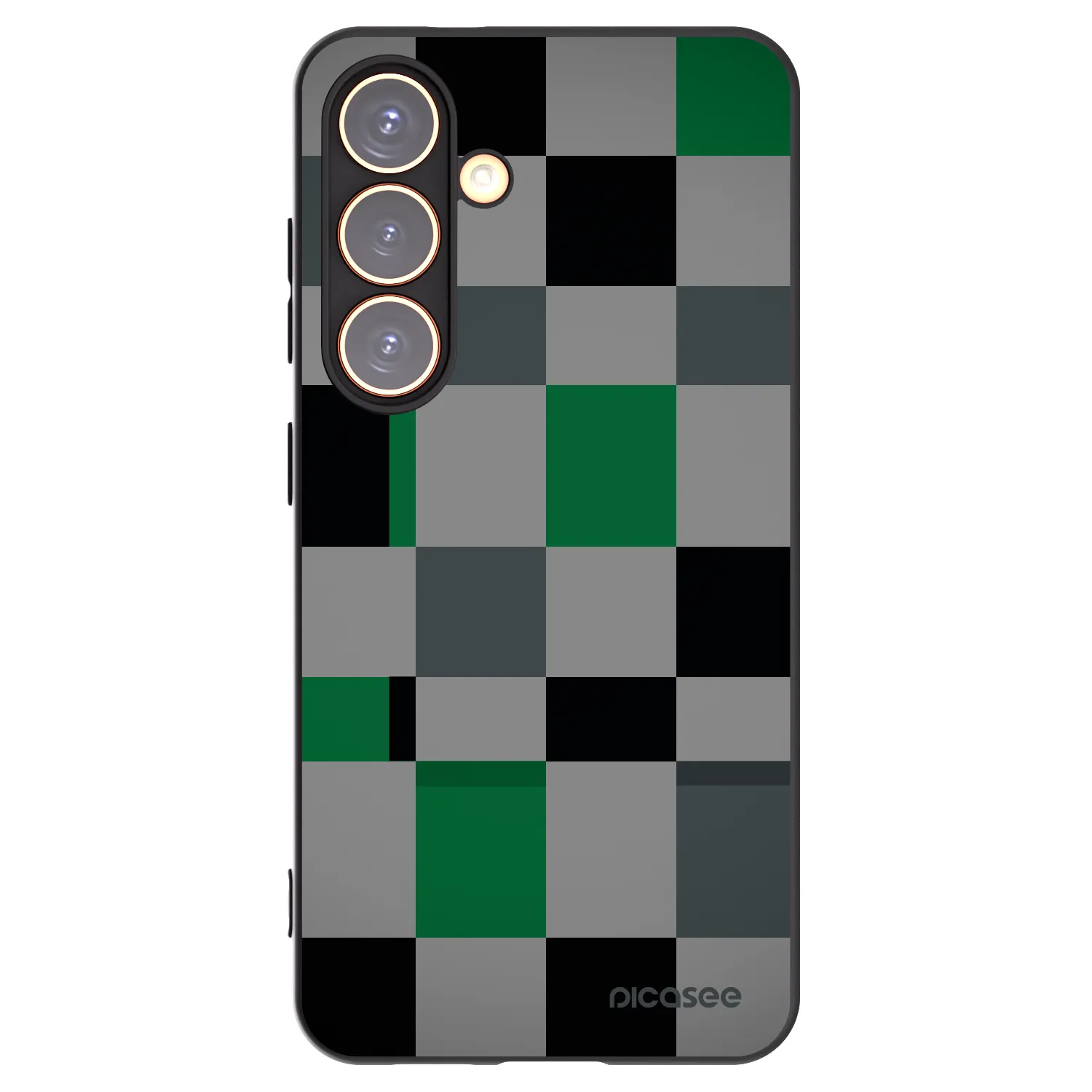 Picasee silikonowe czarne etui na Samsung Galaxy S24 S921B 5G - Block Grid