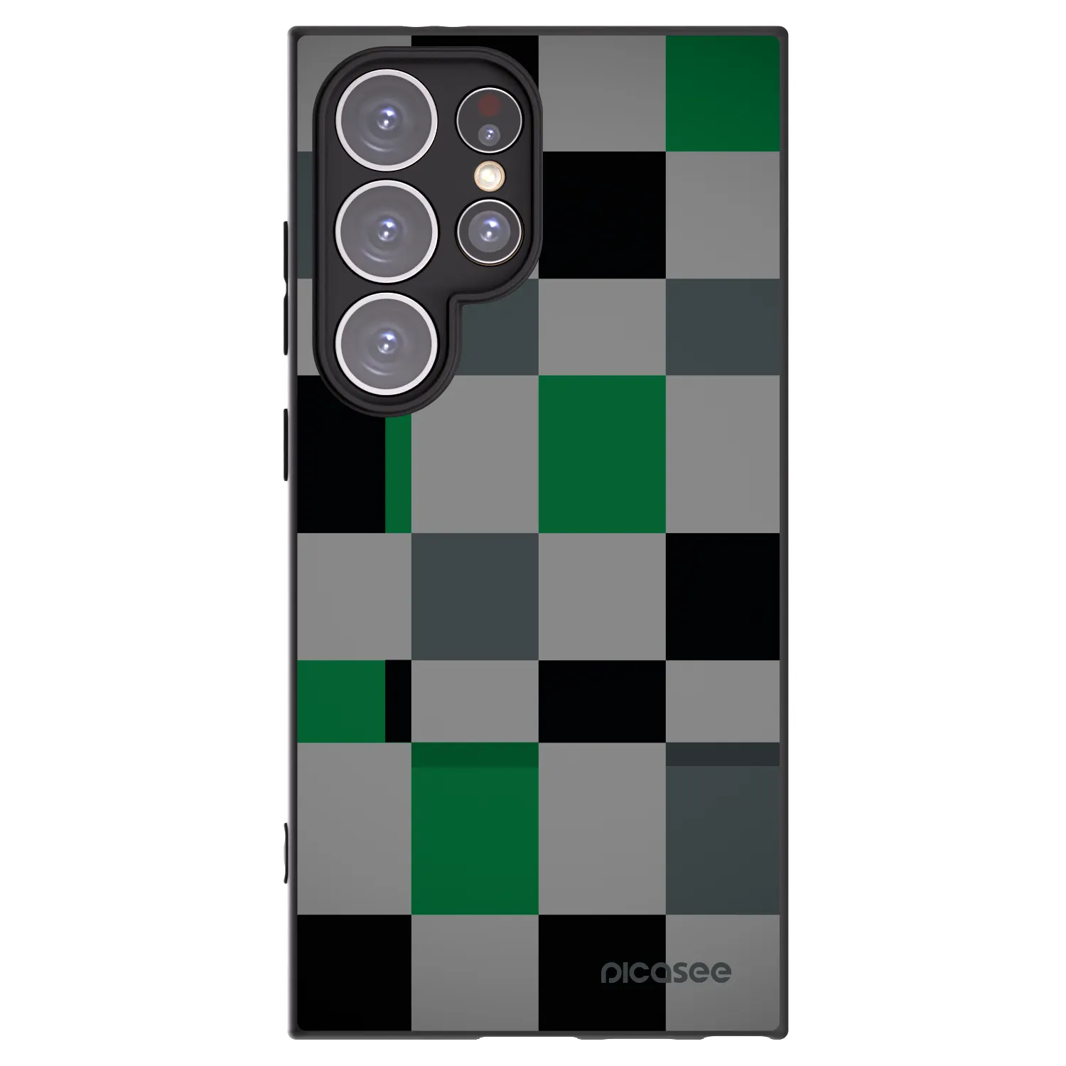 Picasee silikonowe czarne etui na Samsung Galaxy S24 Ultra S928B 5G - Block Grid