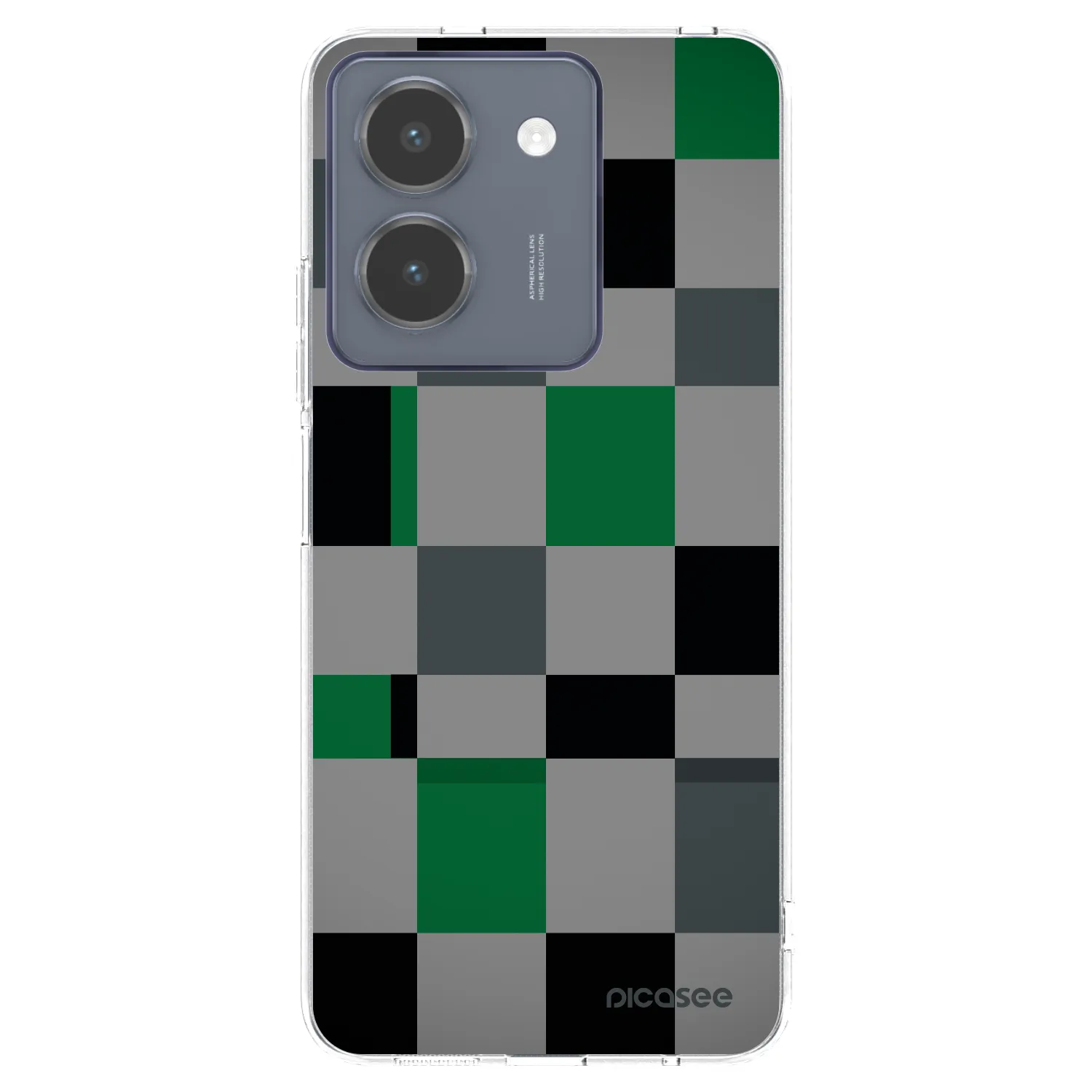Picasee silikonowe przeźroczyste etui na Vivo Y36 4G - Block Grid
