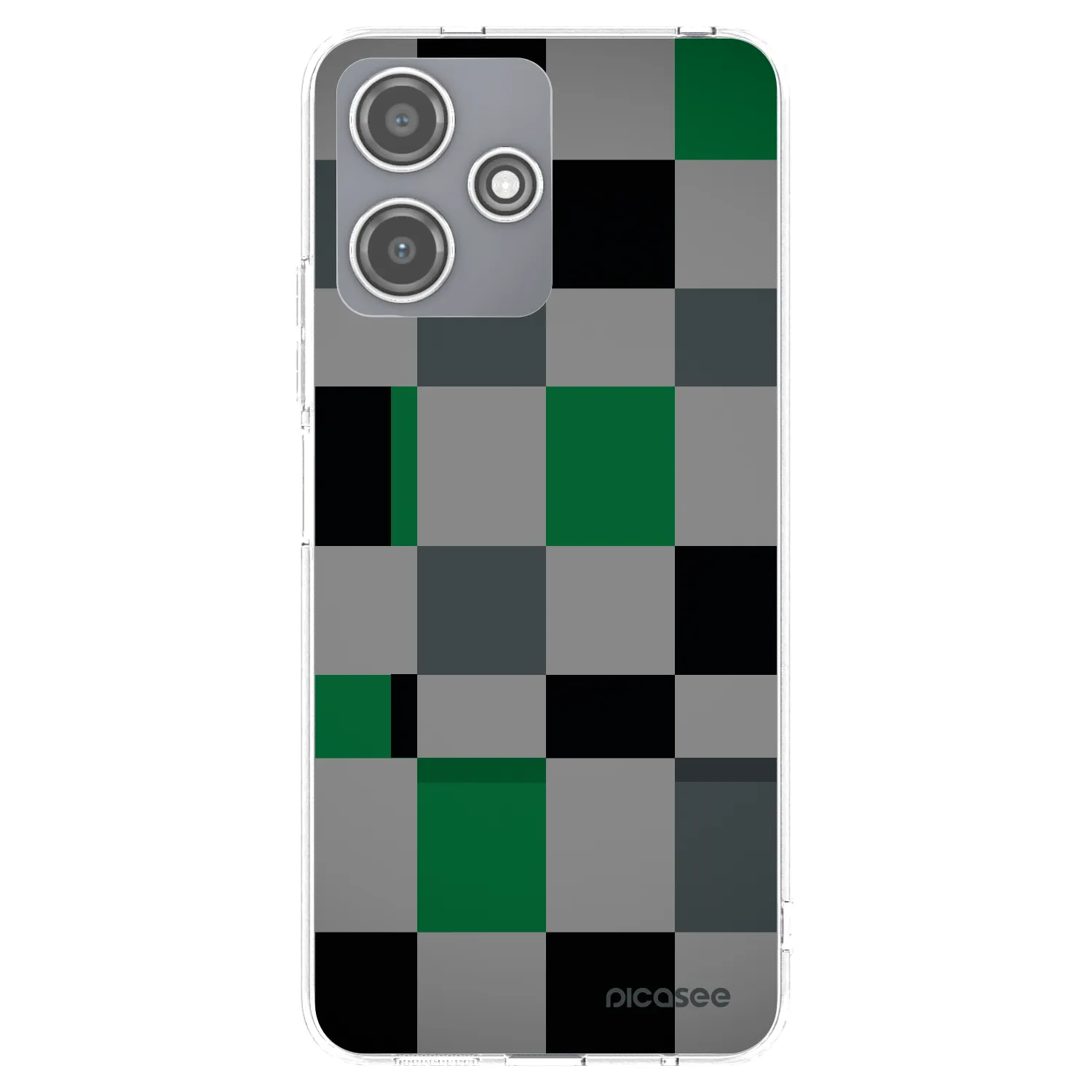 Picasee silikonowe przeźroczyste etui na Xiaomi Redmi 12 5G - Block Grid