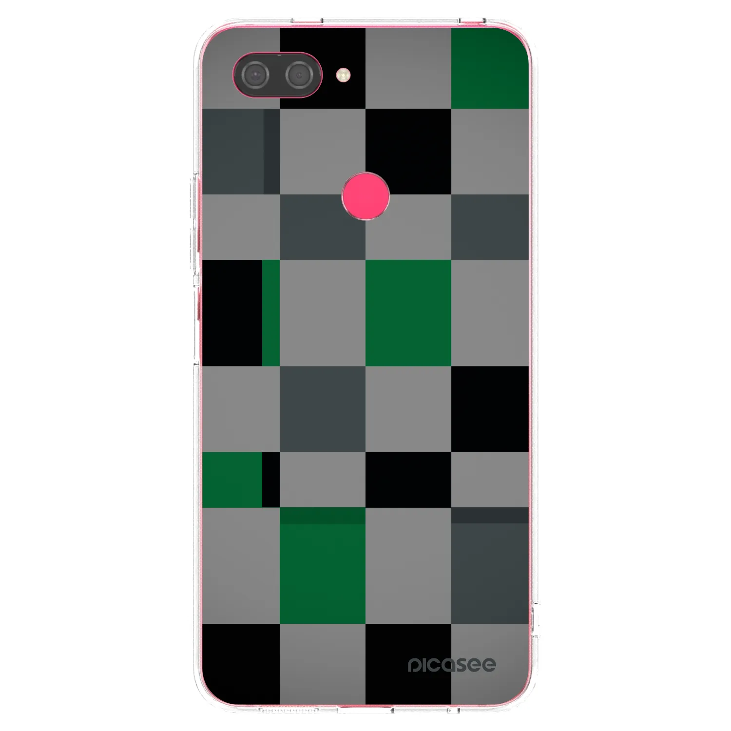 Picasee silikonowe przeźroczyste etui na Xiaomi Mi 8 Lite - Block Grid