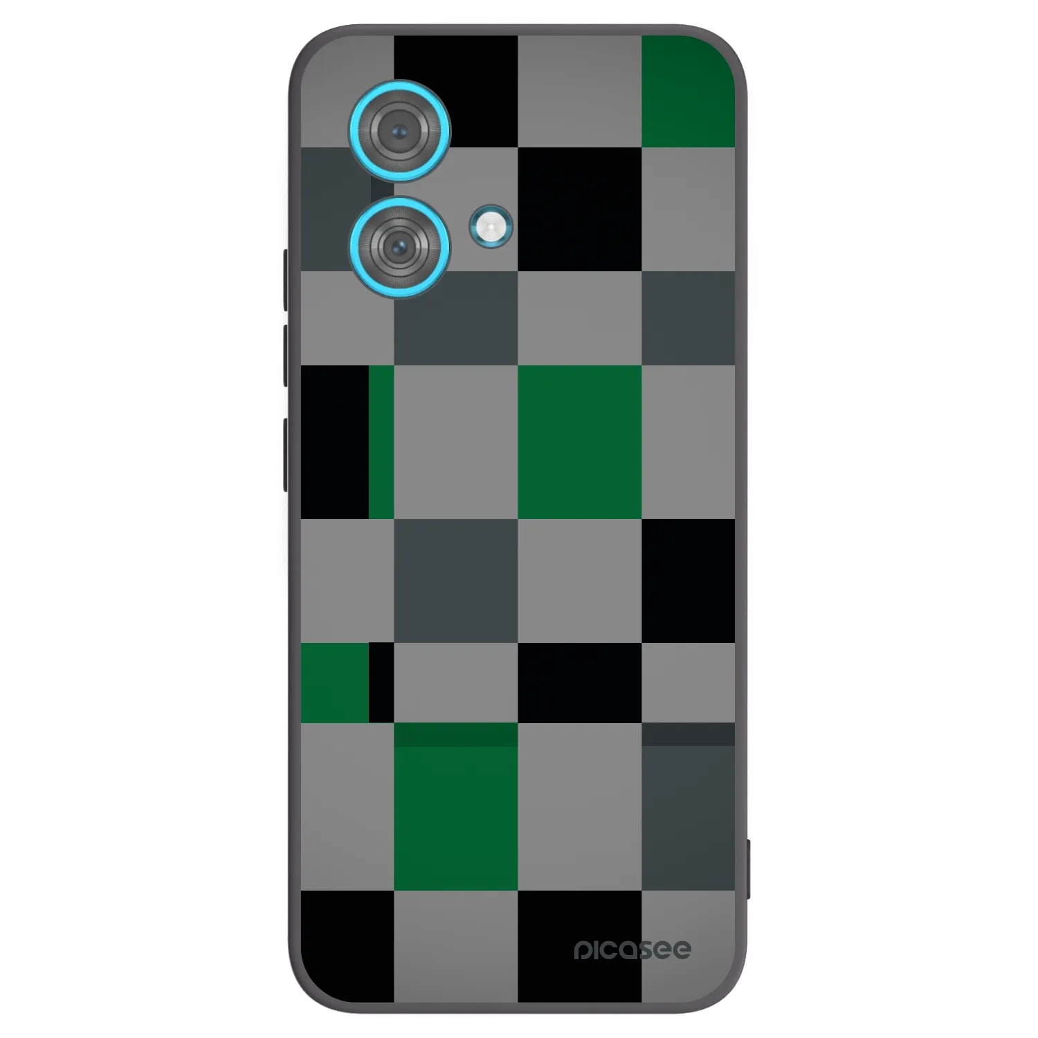 Picasee silikonowe czarne etui na Motorola Edge 40 Neo - Block Grid