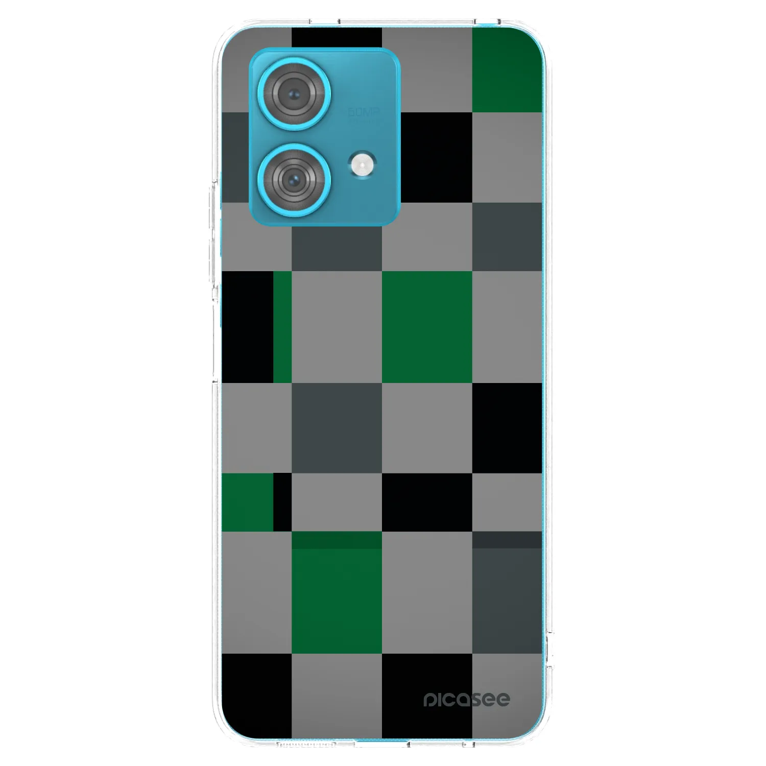 Picasee silikonowe przeźroczyste etui na Motorola Edge 40 Neo - Block Grid