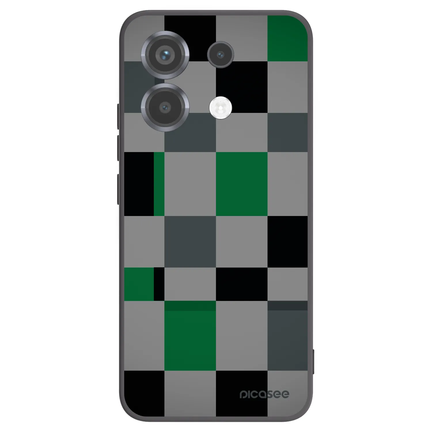 Picasee silikonowe czarne etui na Xiaomi Poco X6 - Block Grid