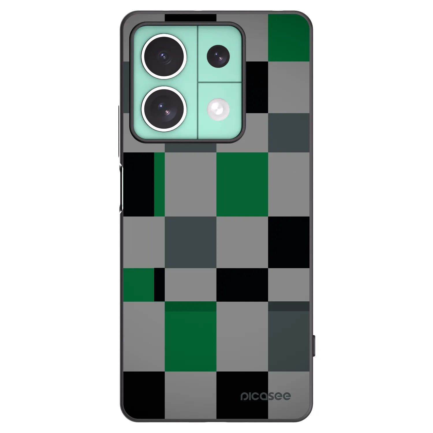 Picasee silikonowe czarne etui na Xiaomi Redmi Note 13 5G - Block Grid