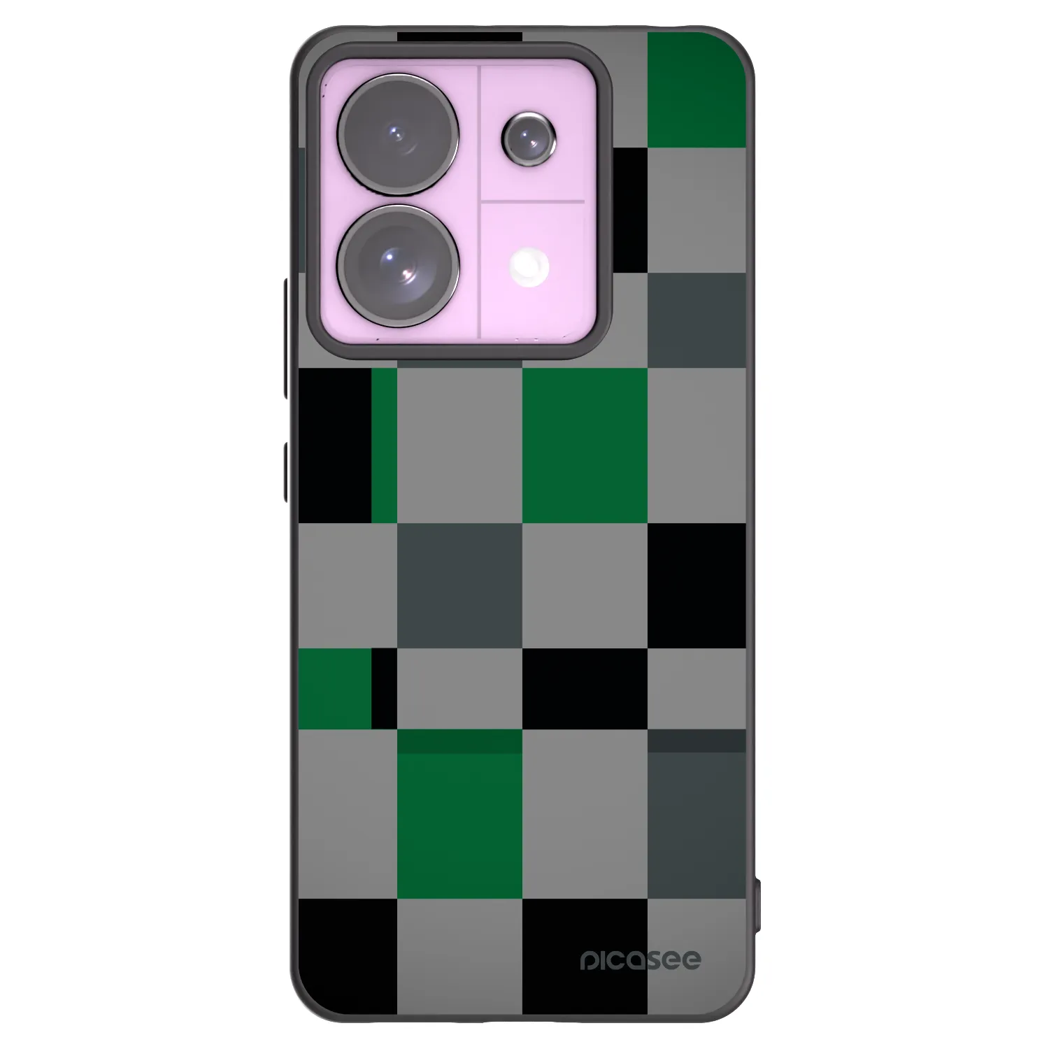 Picasee silikonowe czarne etui na Xiaomi Redmi Note 13 Pro 5G - Block Grid