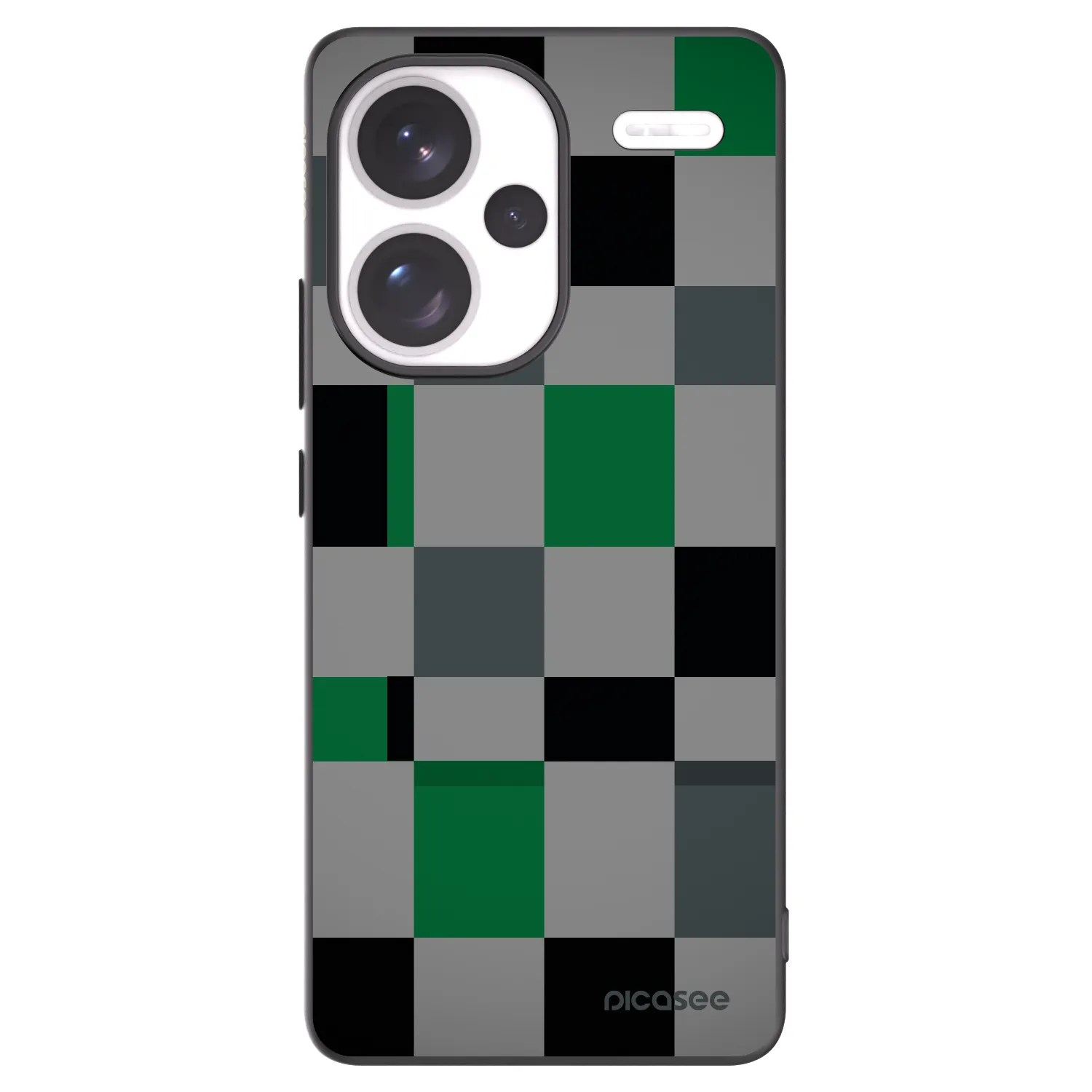 Picasee silikonowe czarne etui na Xiaomi Redmi Note 13 Pro+ 5G - Block Grid