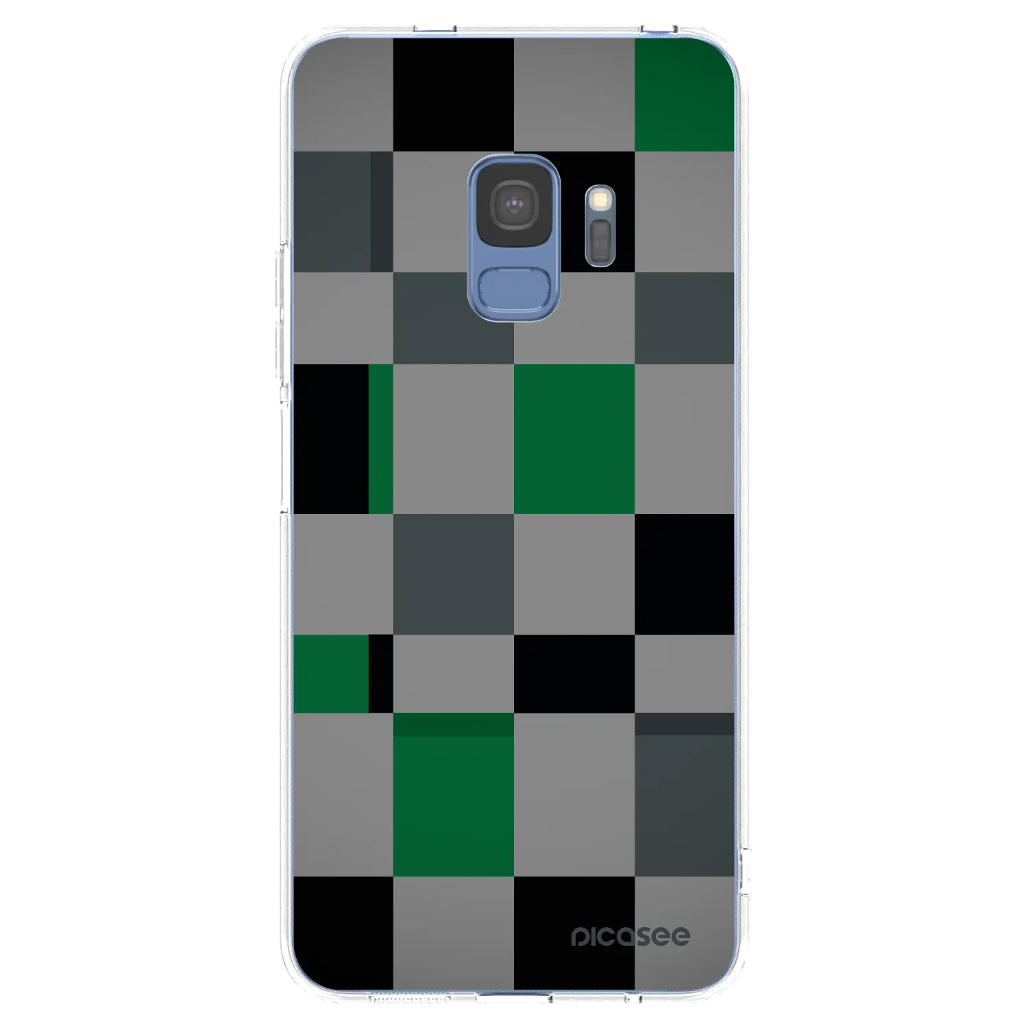 Picasee silikonowe przeźroczyste etui na Samsung Galaxy S9 G960F - Block Grid