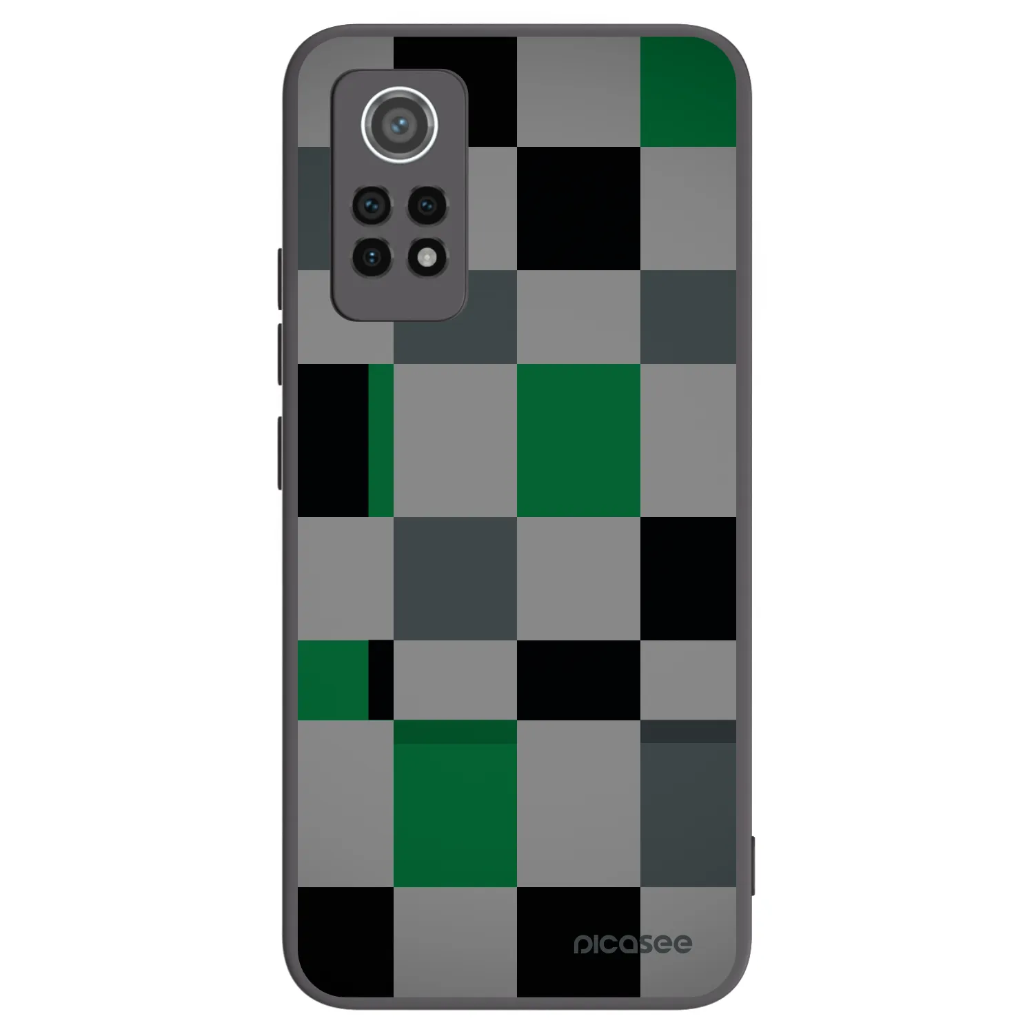 Picasee silikonowe czarne etui na Xiaomi Redmi Note 12 Pro 4G - Block Grid