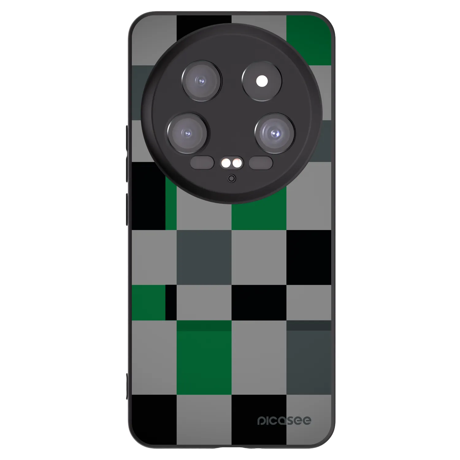 Picasee silikonowe czarne etui na Xiaomi 14 Ultra - Block Grid