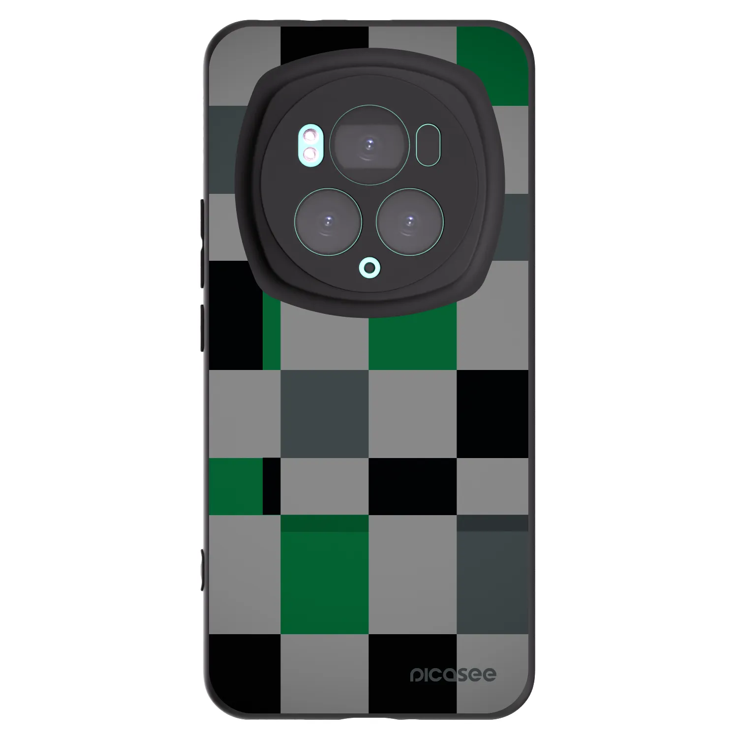 Picasee silikonowe czarne etui na Honor Magic6 Pro - Block Grid